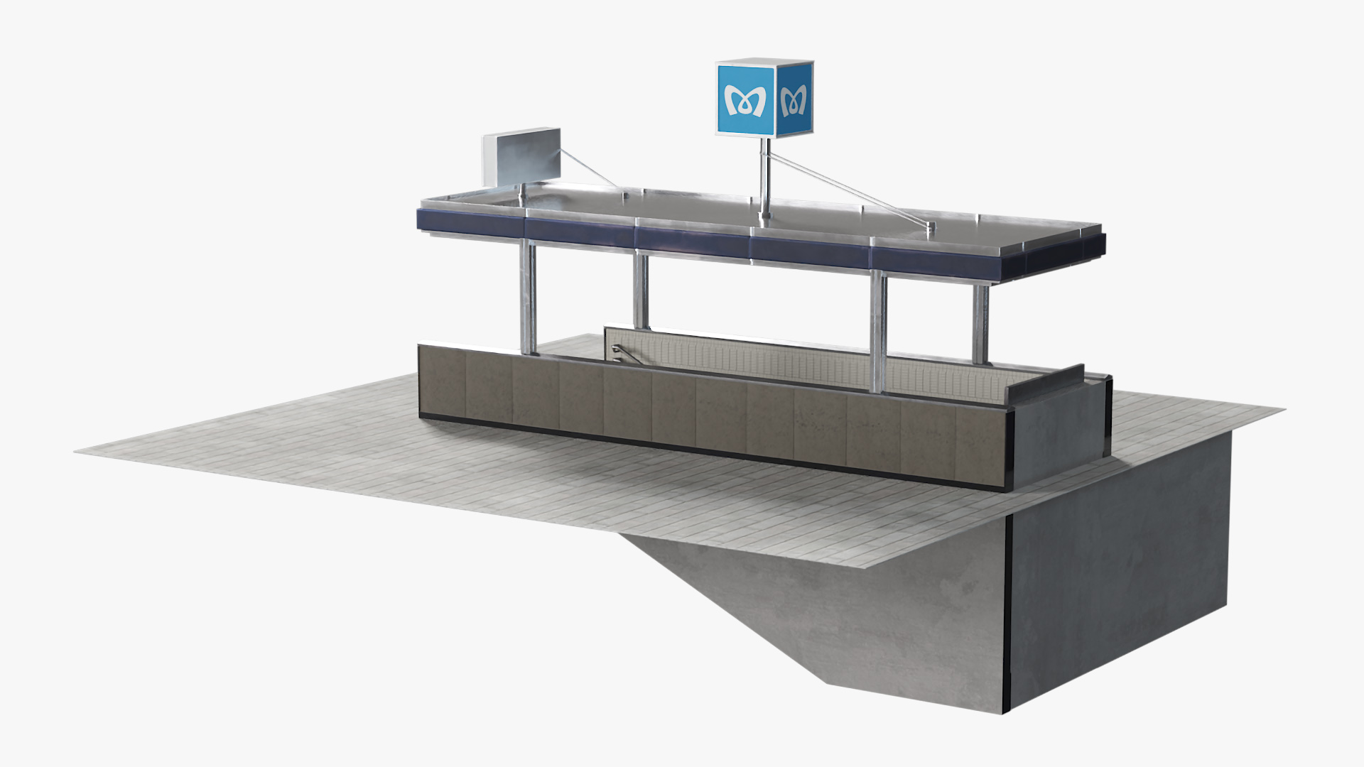 3D Modern Tokyo Subway Entrance model