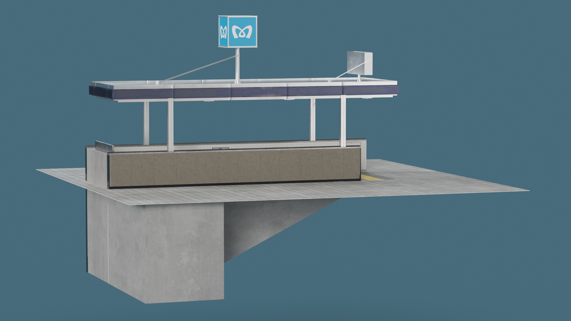 3D Modern Tokyo Subway Entrance model