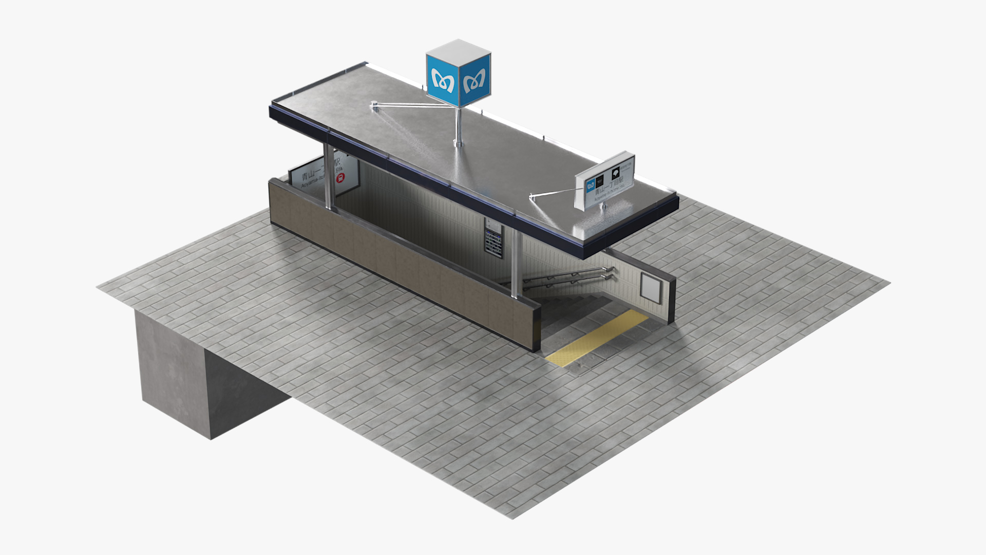 3D Modern Tokyo Subway Entrance model