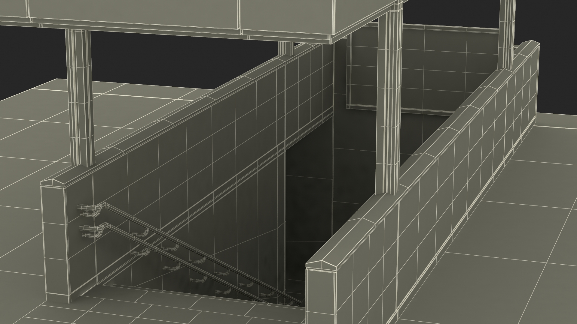 3D Modern Tokyo Subway Entrance model