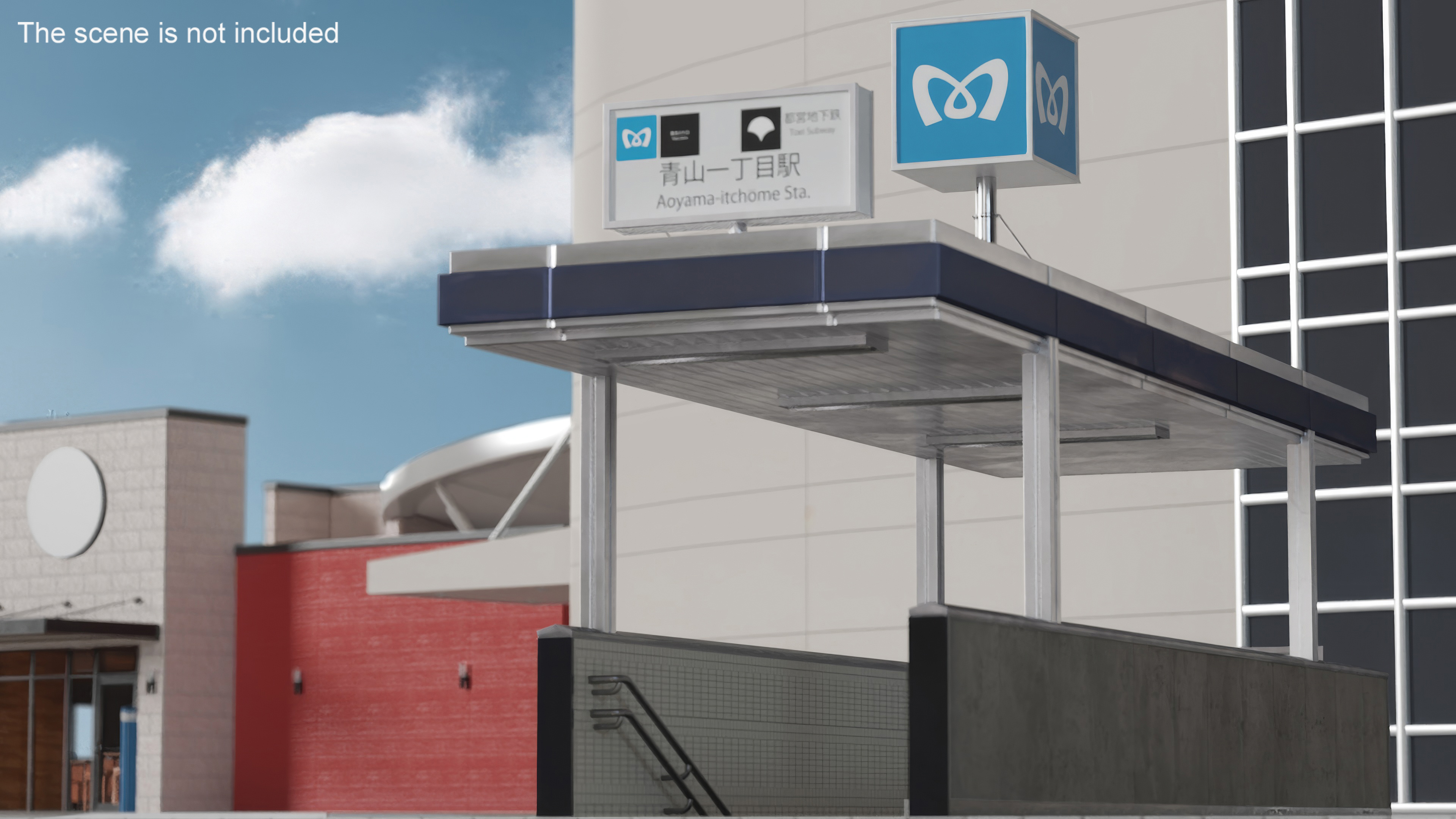 3D Modern Tokyo Subway Entrance model