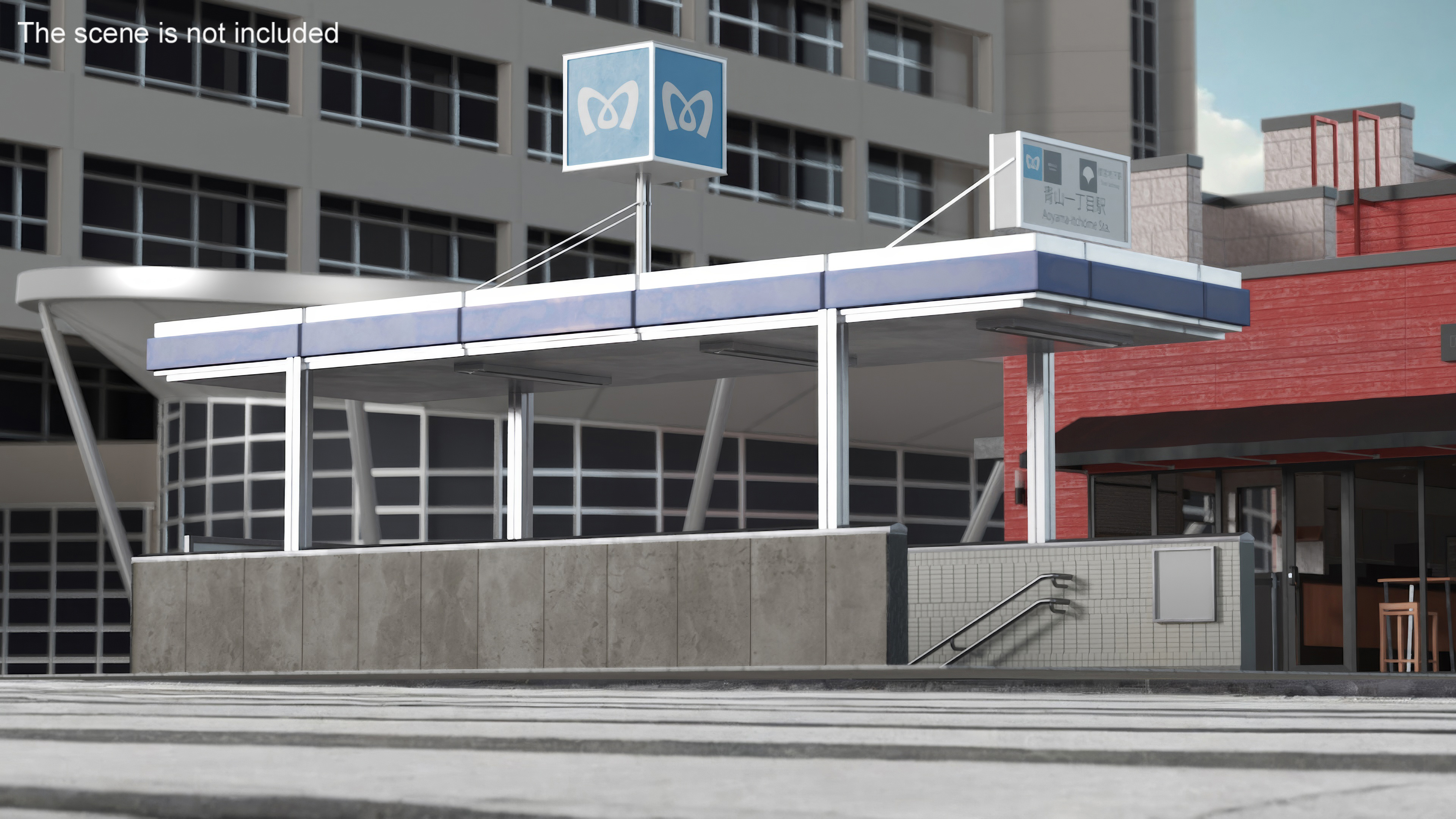 3D Modern Tokyo Subway Entrance model