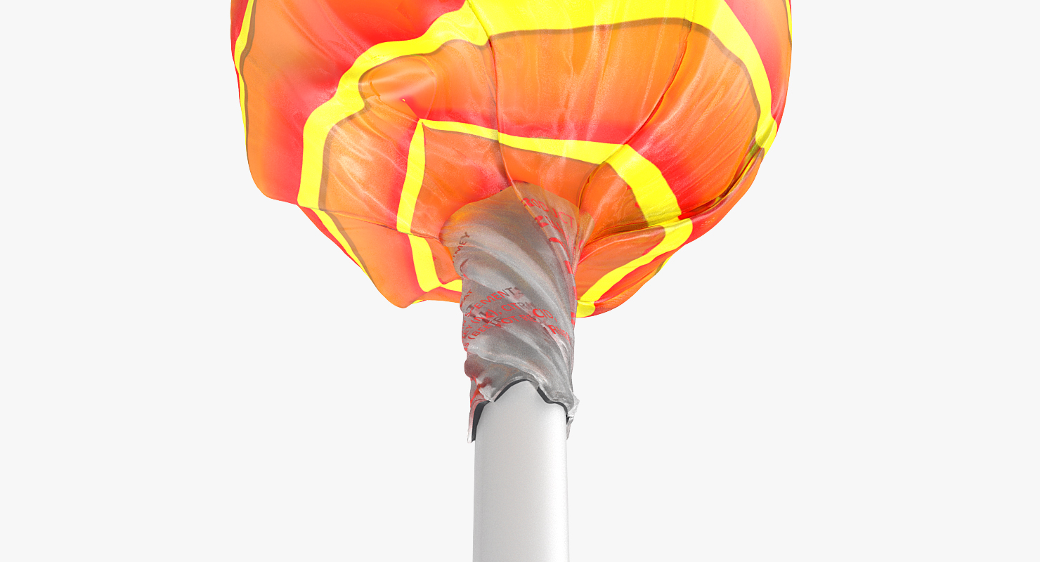 3D Orange Chupa Chups Wrapped
