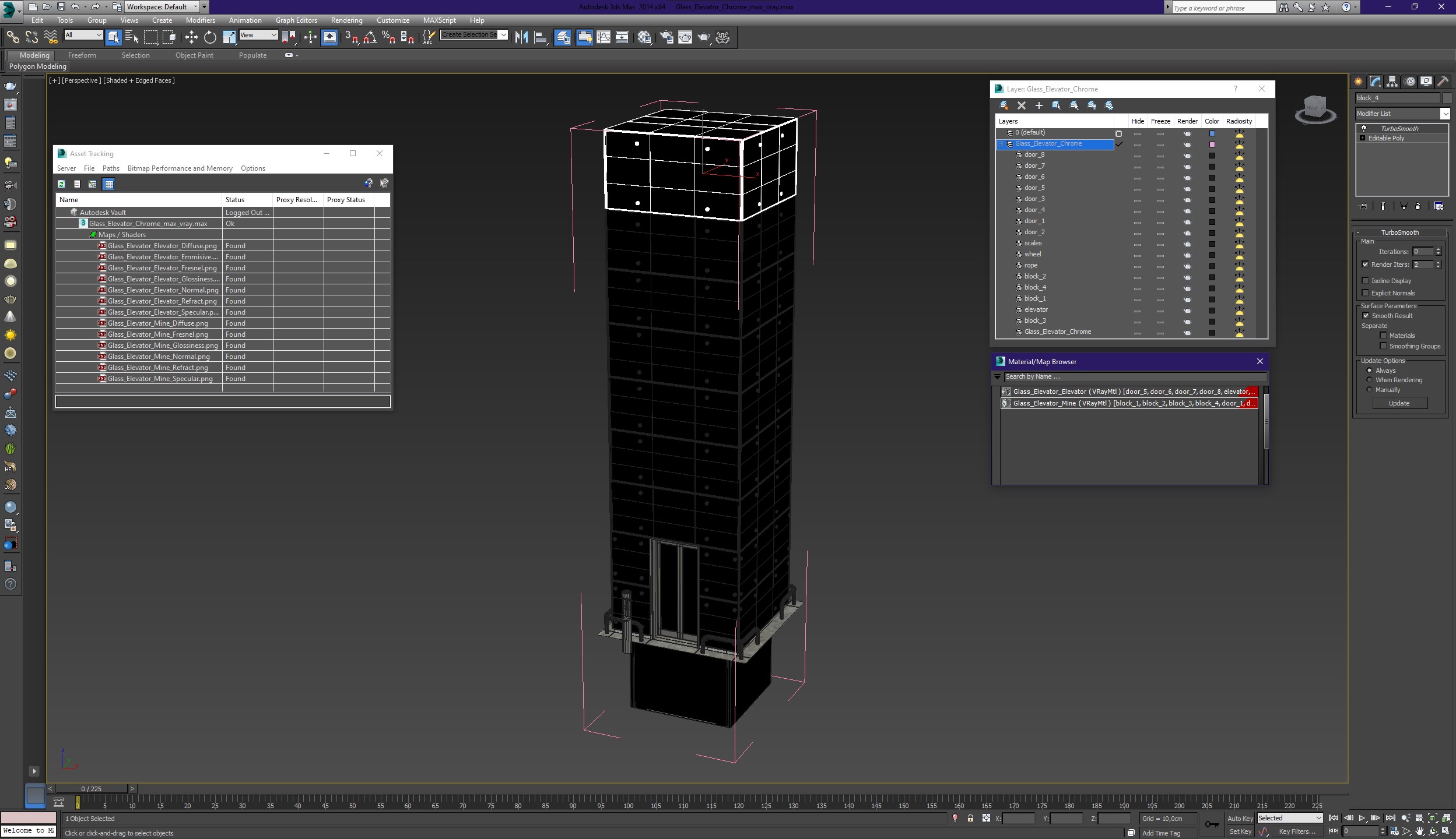 3D Glass Elevator Chrome