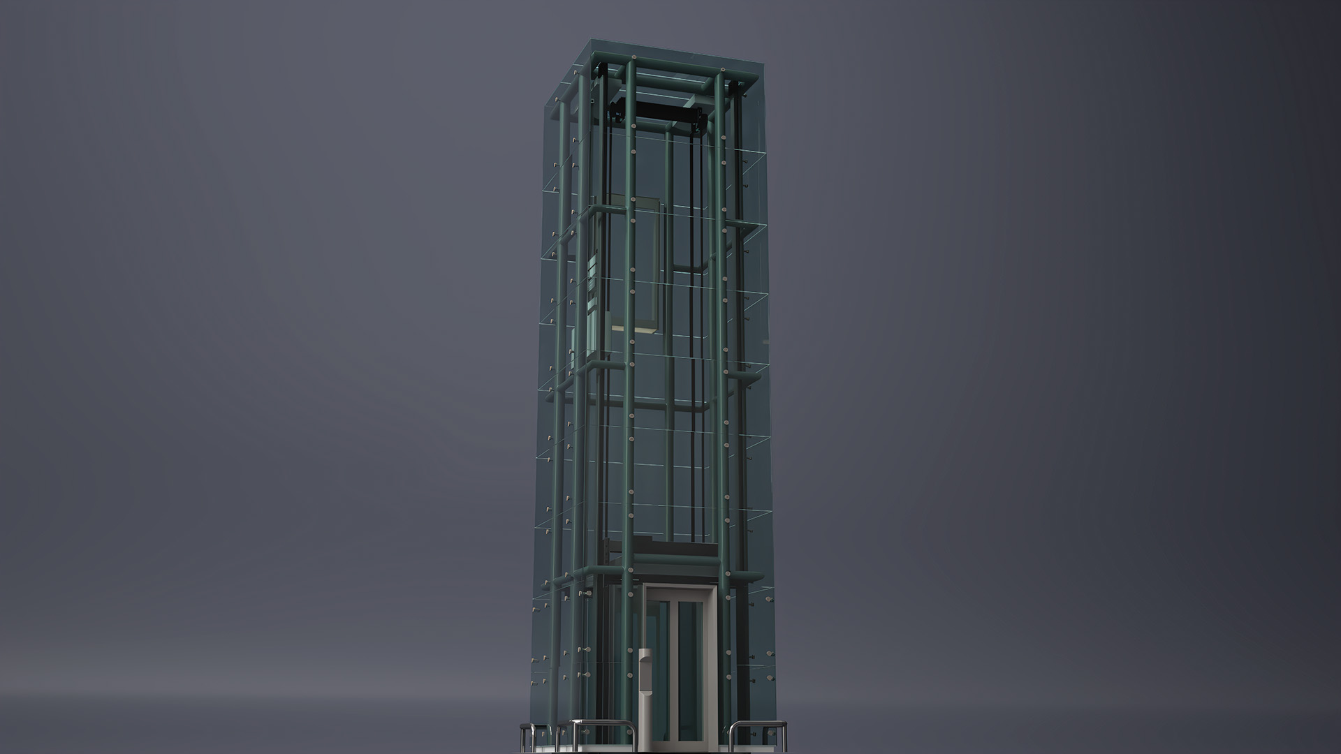 3D Glass Elevator Chrome