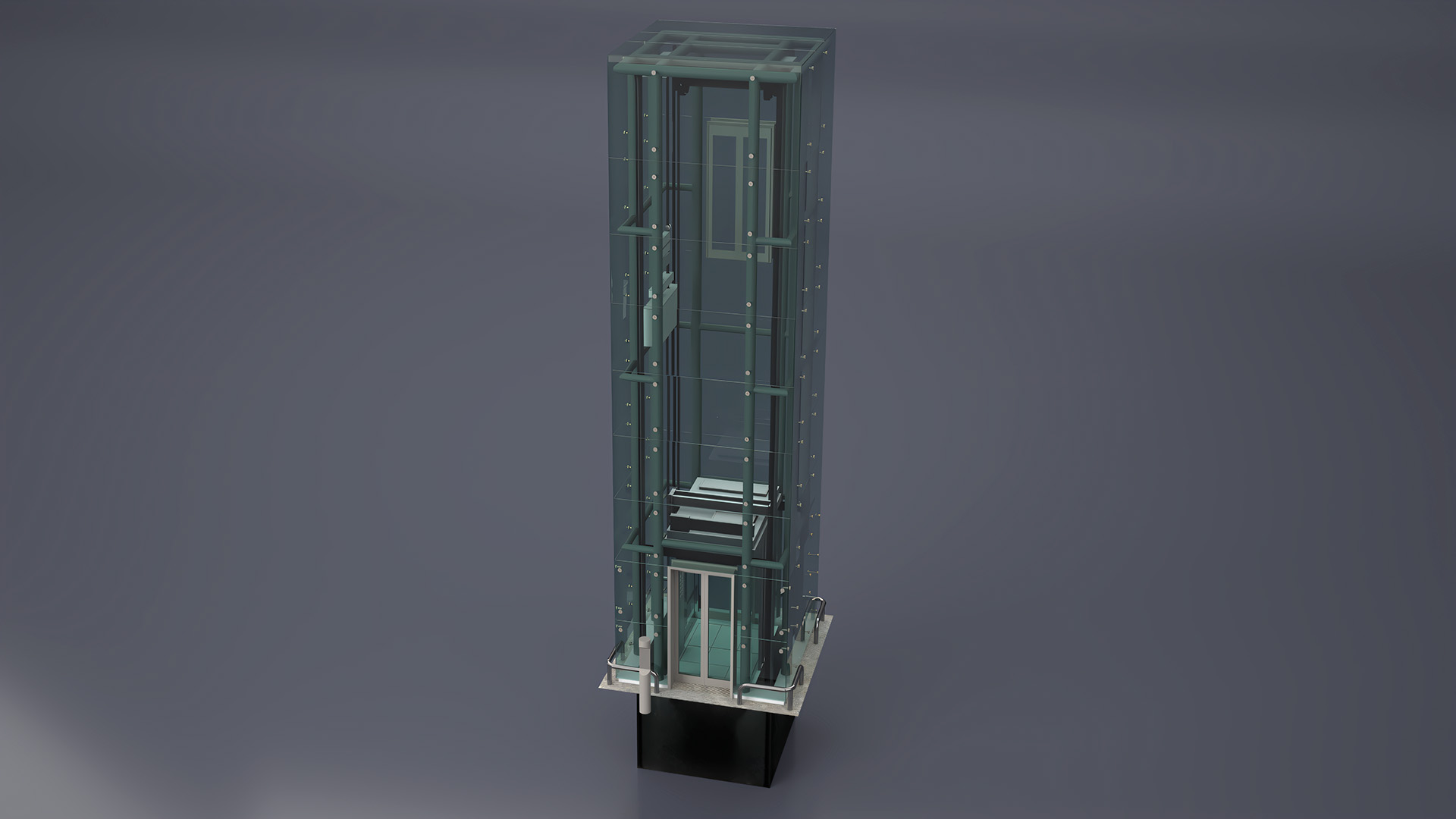 3D Glass Elevator Chrome