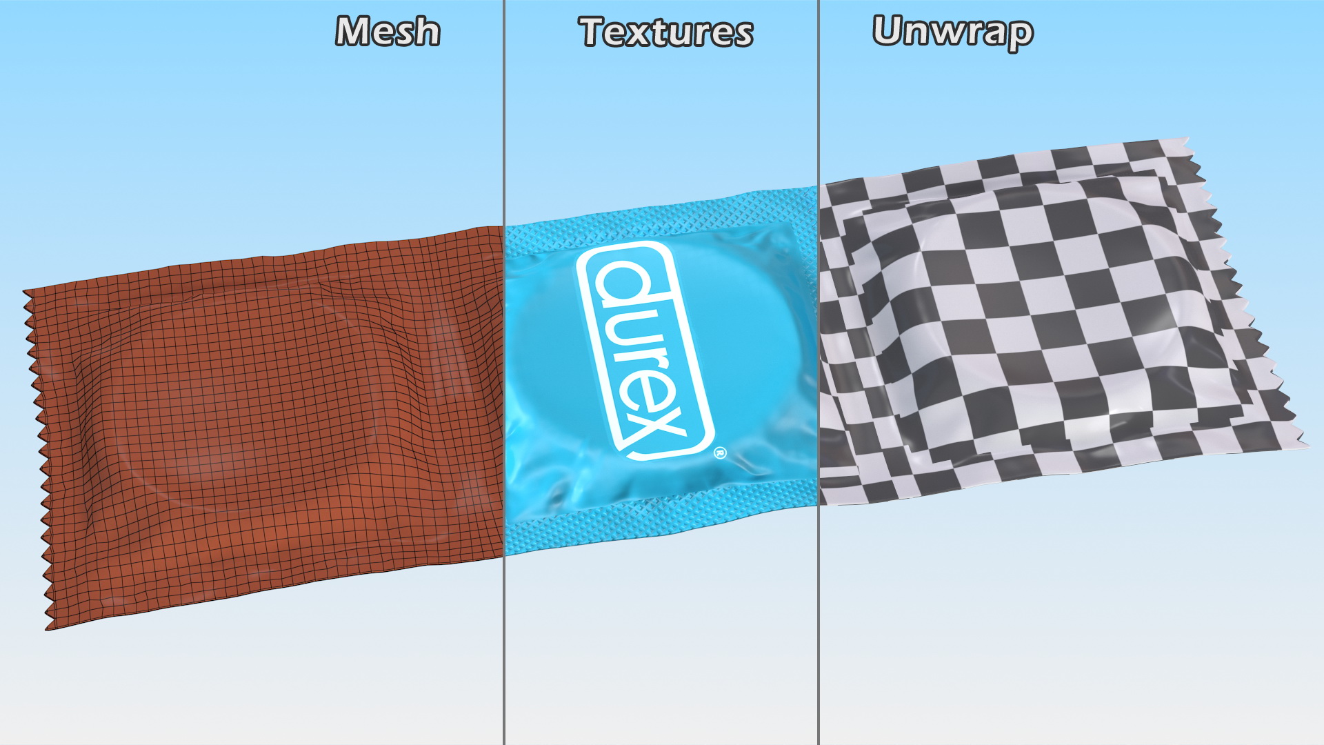 Condom Durex 3 Pack 3D model