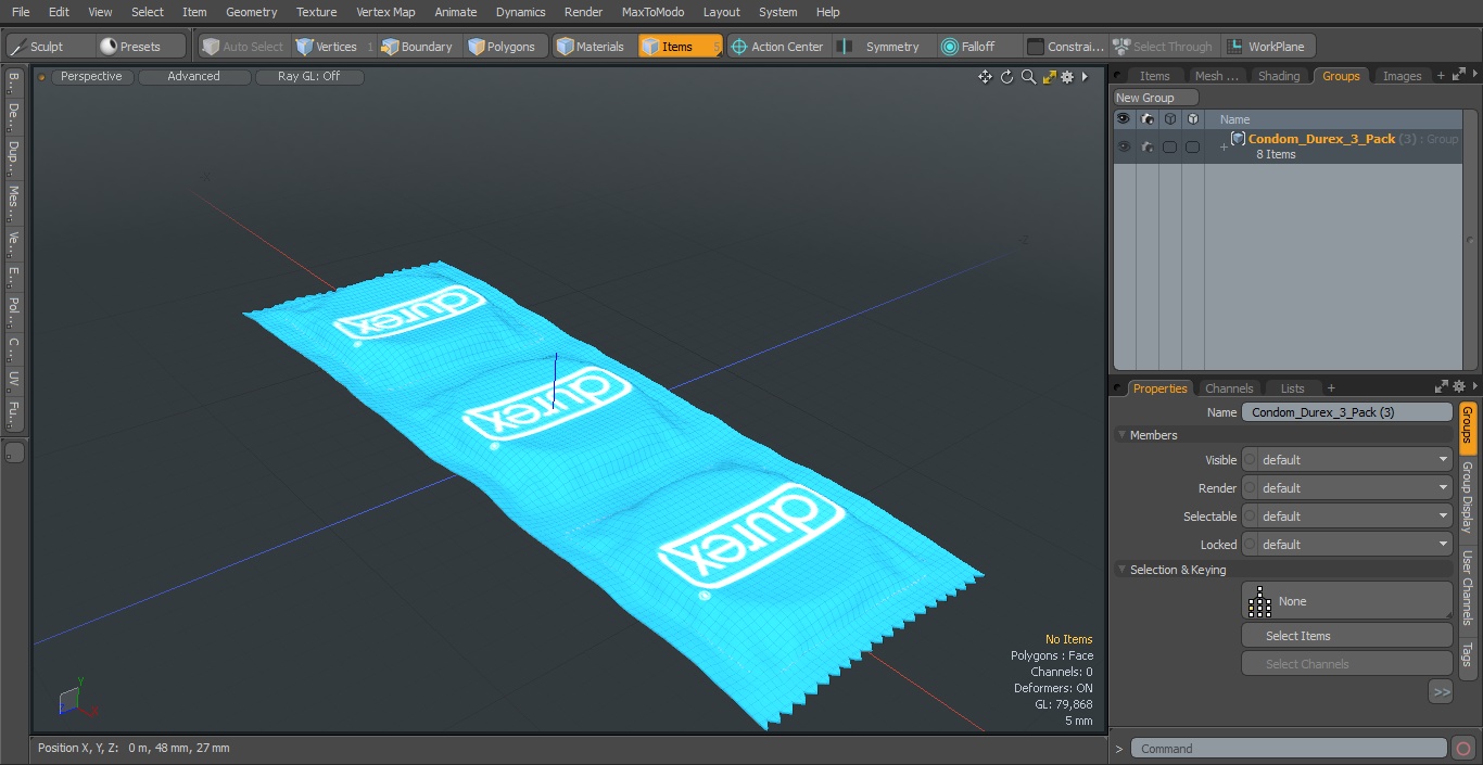 Condom Durex 3 Pack 3D model