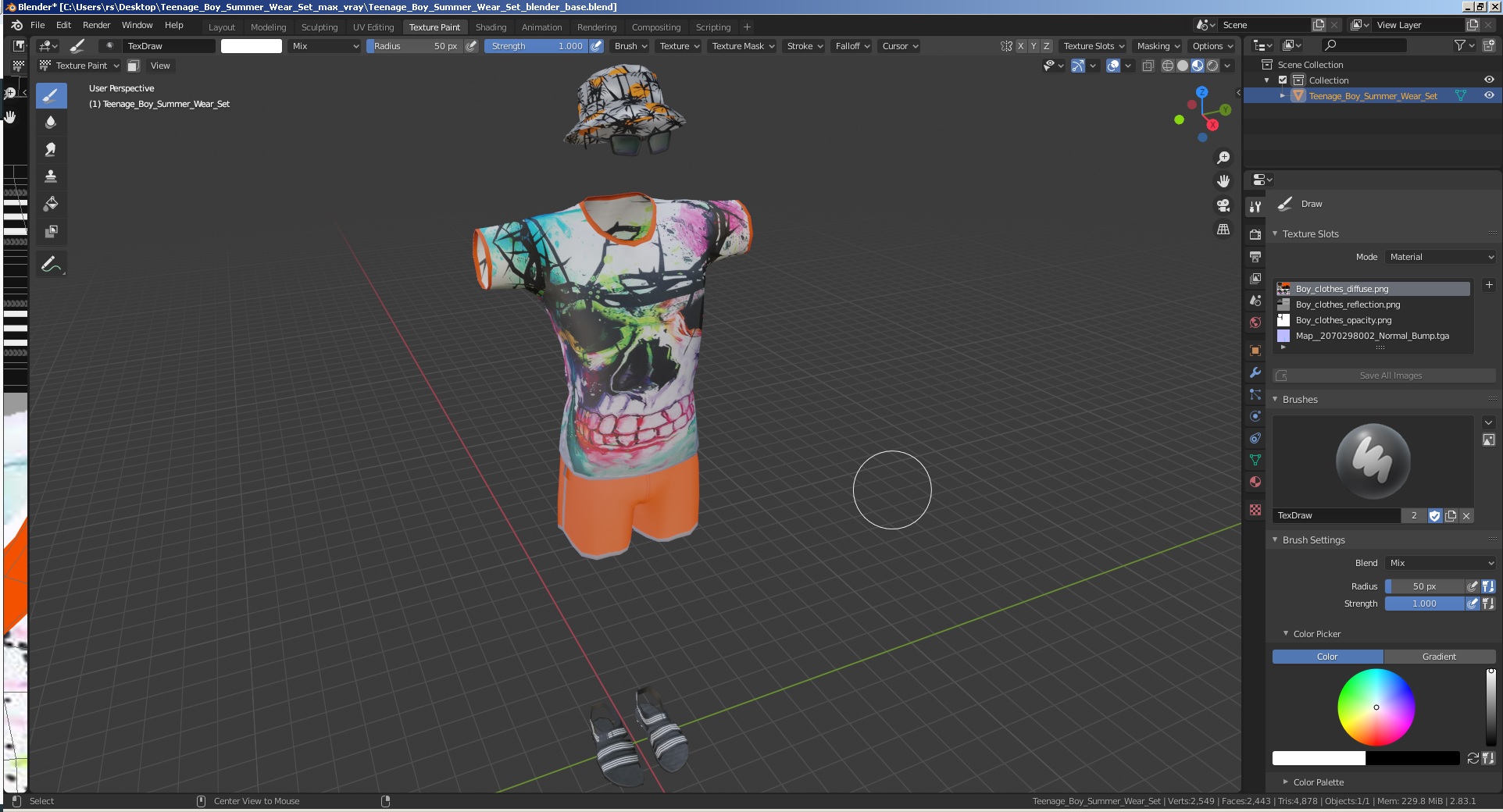 Teenage Boy Summer Wear Set 3D