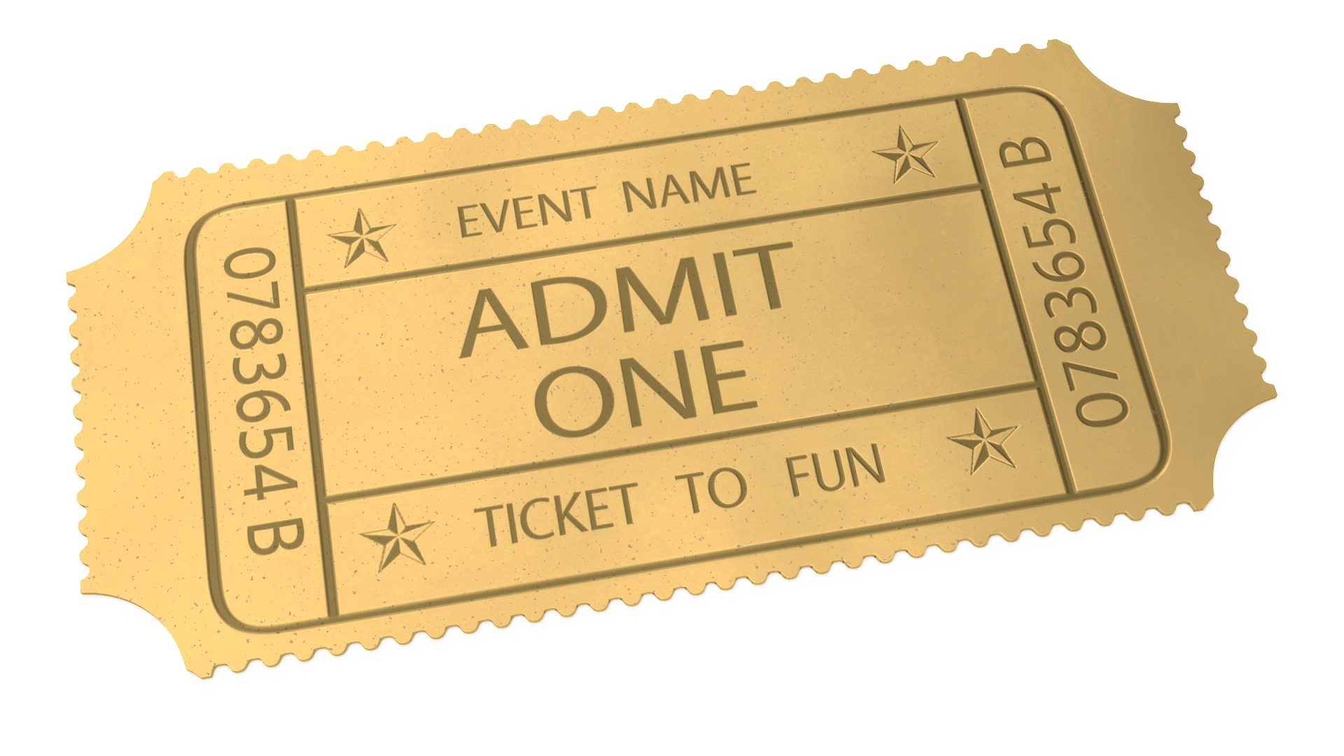 Event Admit One Golden Ticket 3D model