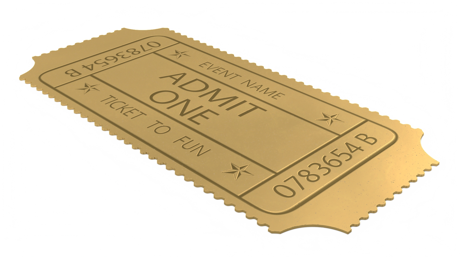 Event Admit One Golden Ticket 3D model