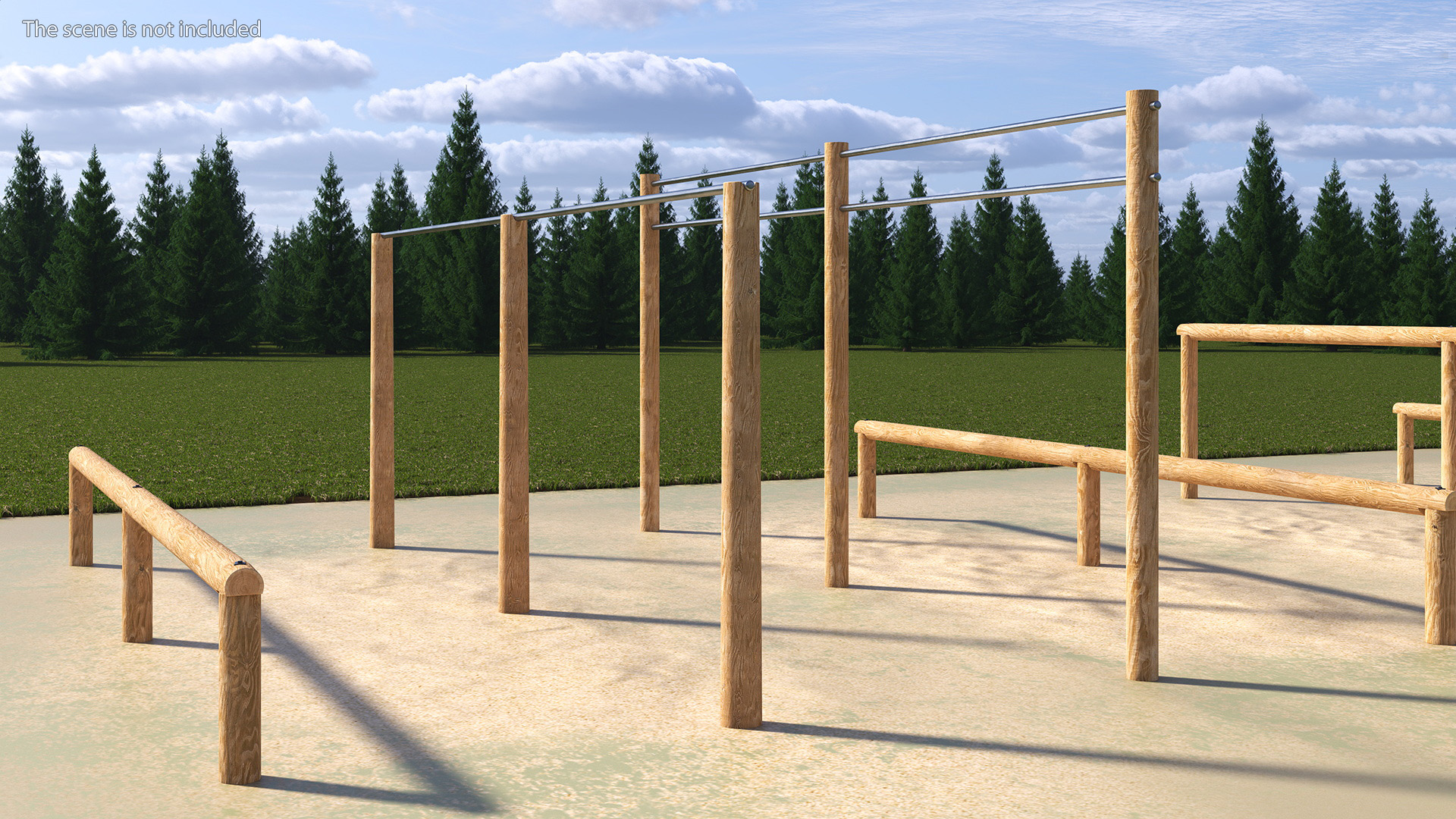 3D Outdoor Wooden Sports Crossbars