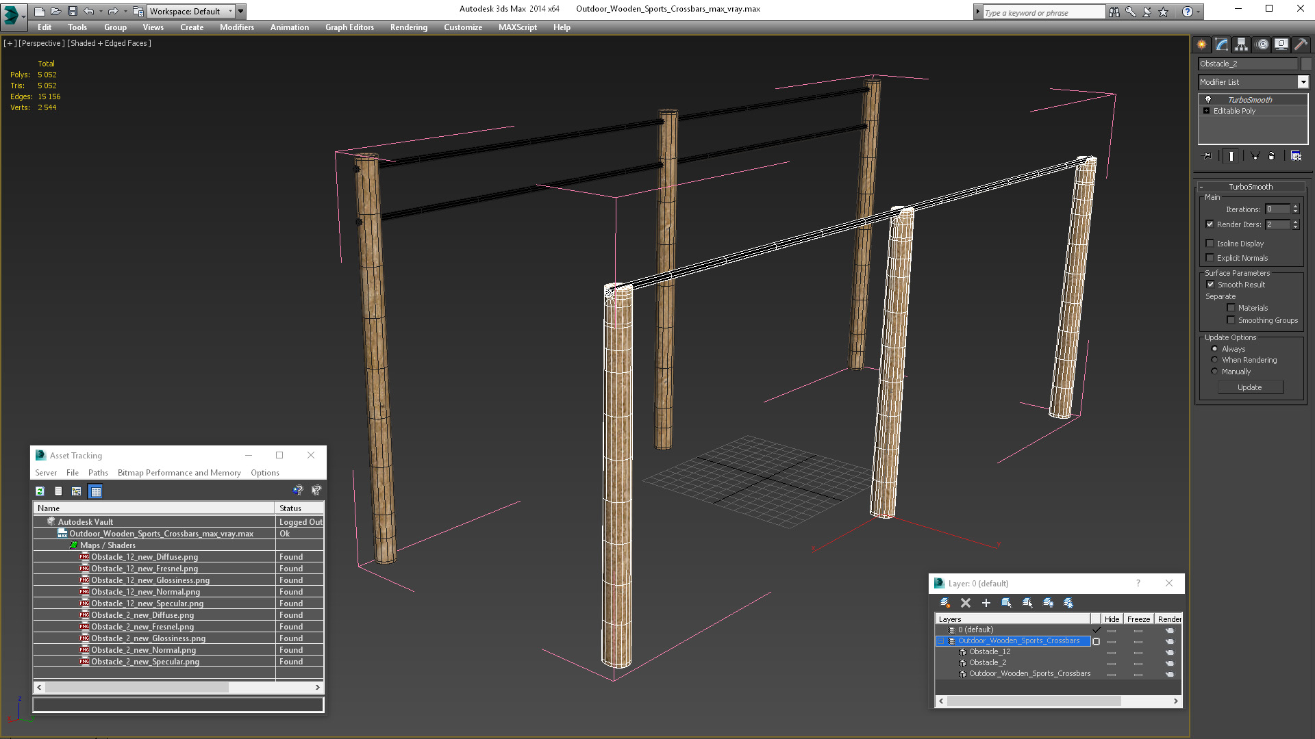 3D Outdoor Wooden Sports Crossbars