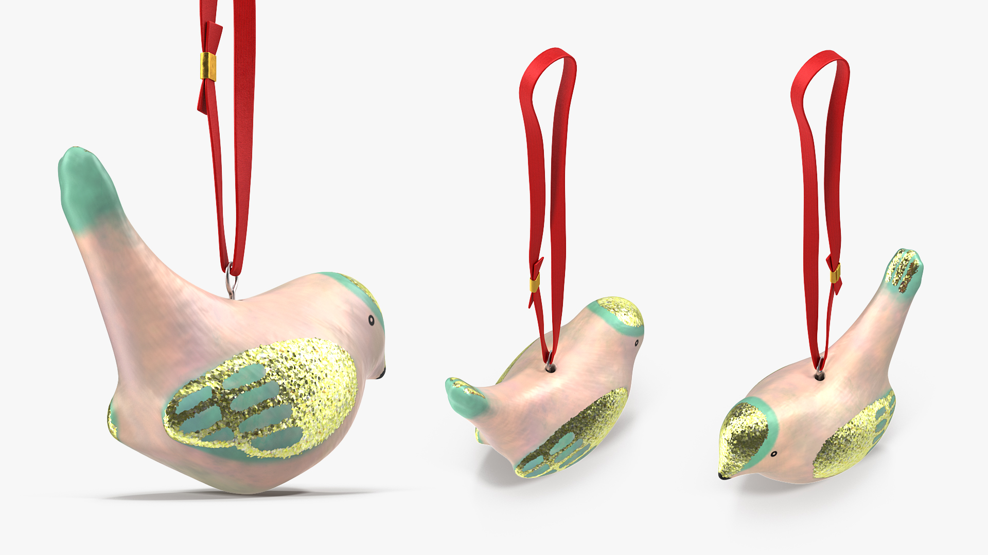 Ornament Bird Pearl with Rope 3D model
