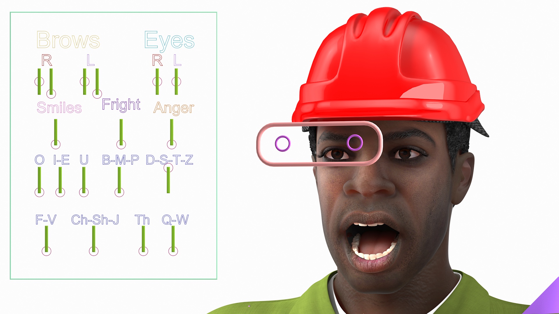 3D Dark Skinned Black Builder Rigged model