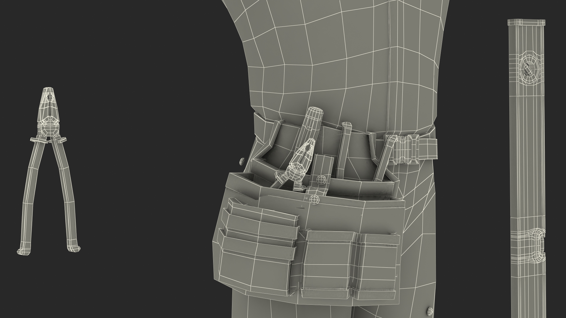 3D Dark Skinned Black Builder Rigged model