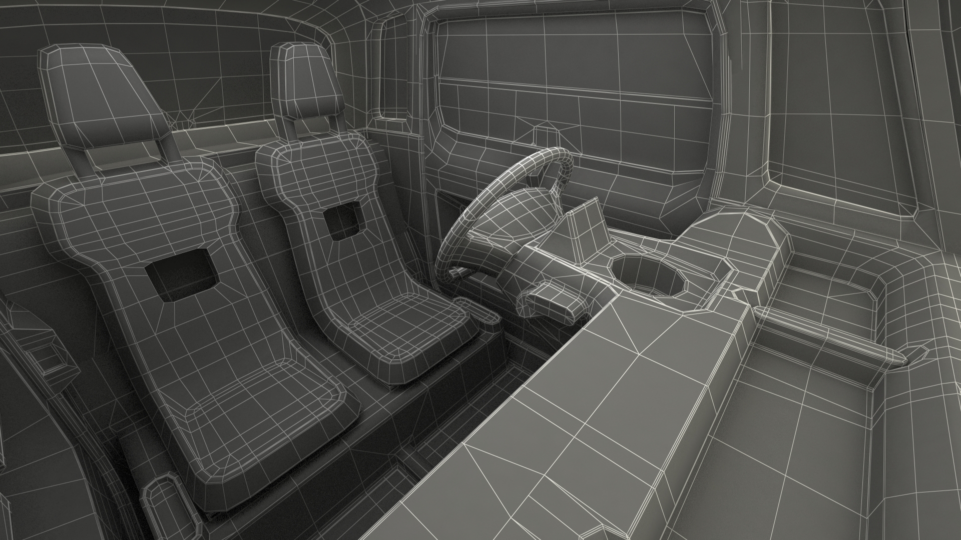 3D Little Electric Car Simple Interior Rigged for Cinema 4D