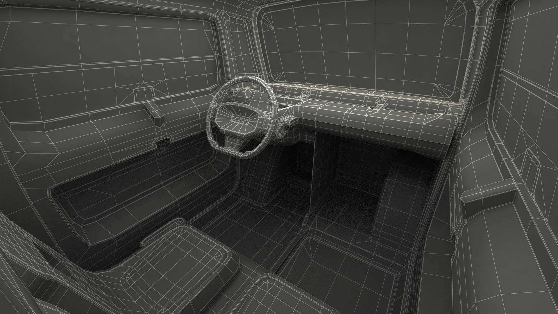 3D Little Electric Car Simple Interior Rigged for Cinema 4D