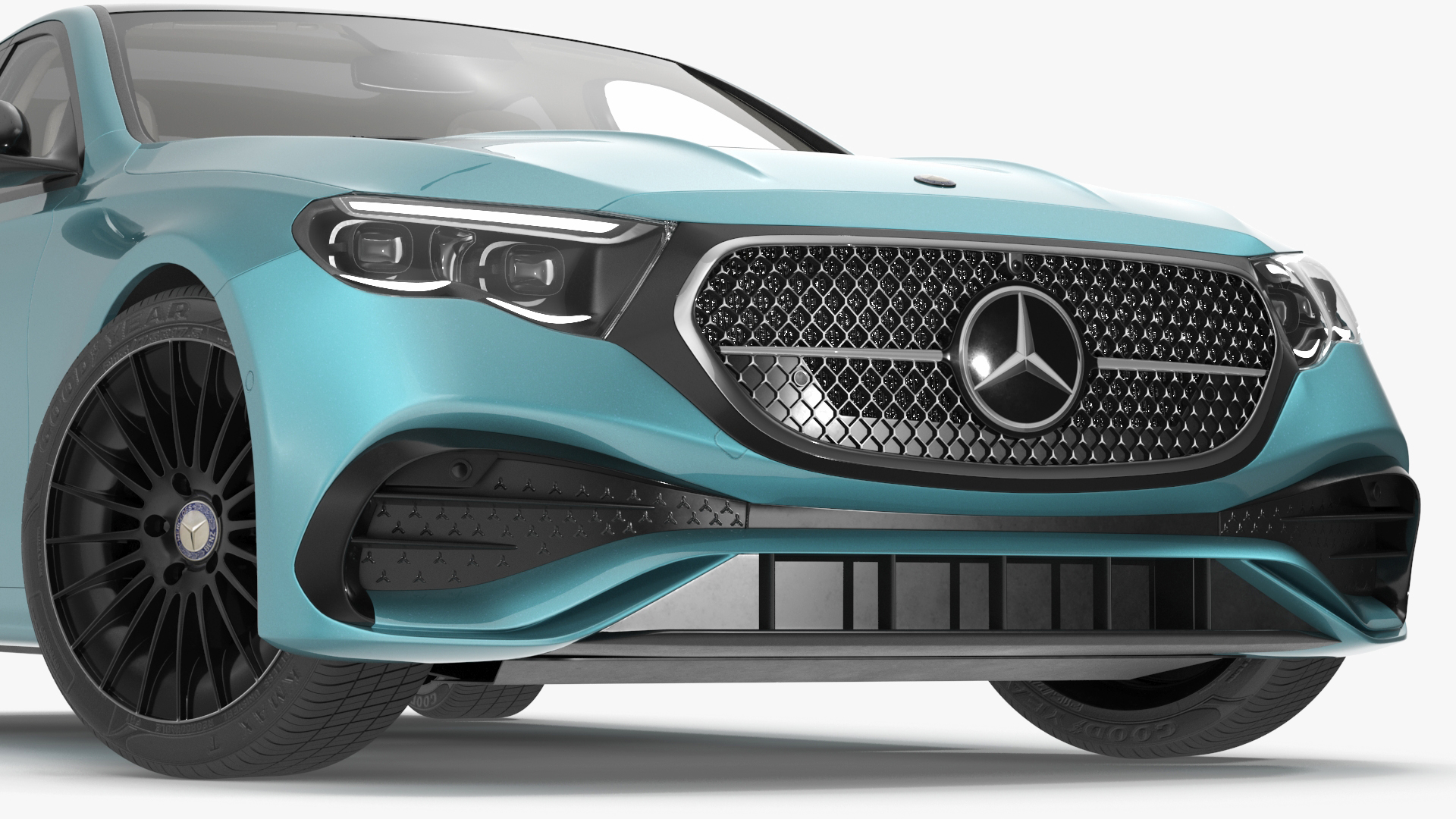 3D Next Gen Mercedes E-Class 2023 Blue Rigged for Maya