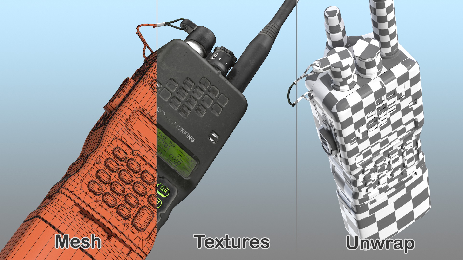 3D Military Walkie Talkie Dirty model