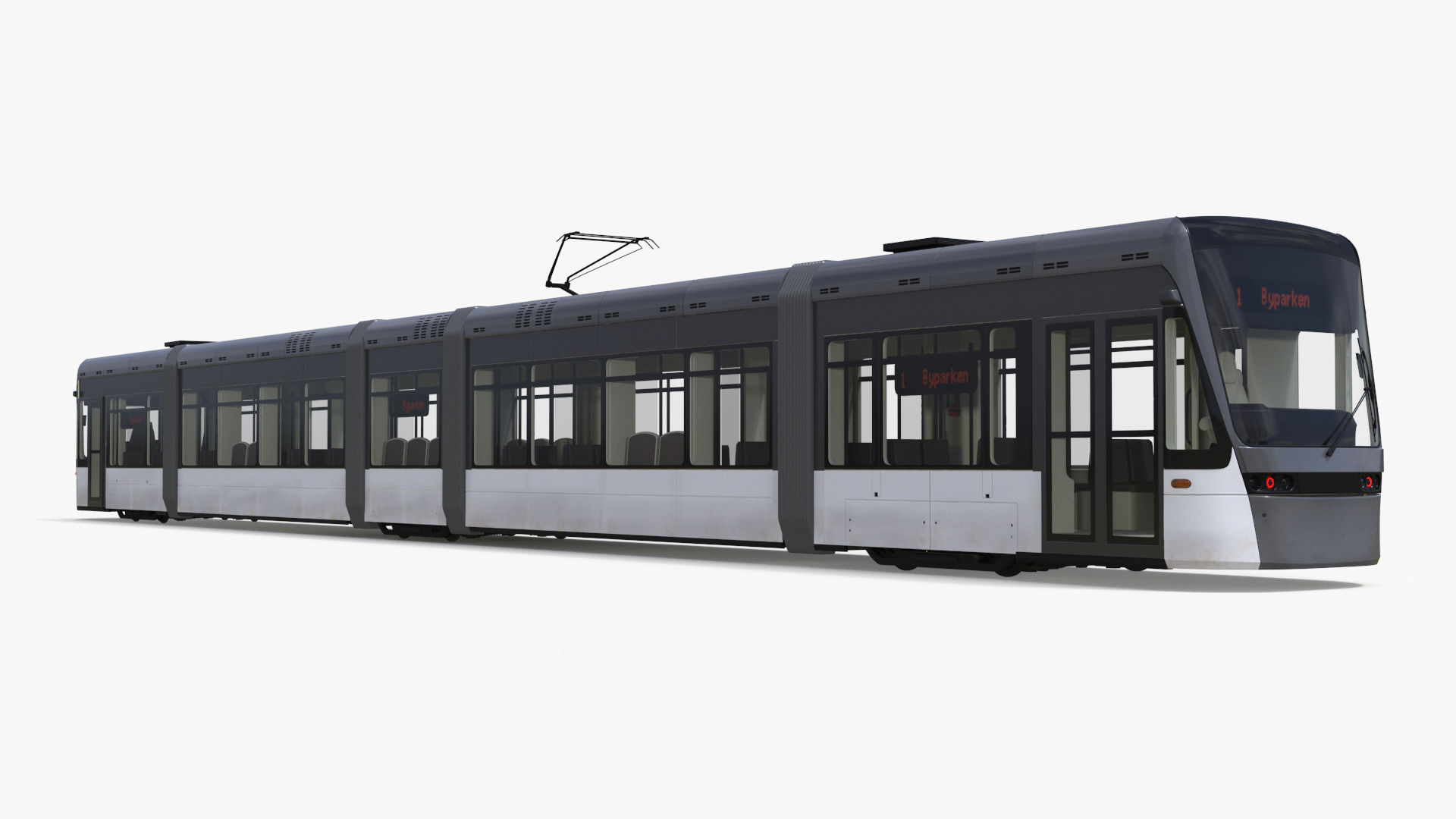 3D model Urban Tram Gray