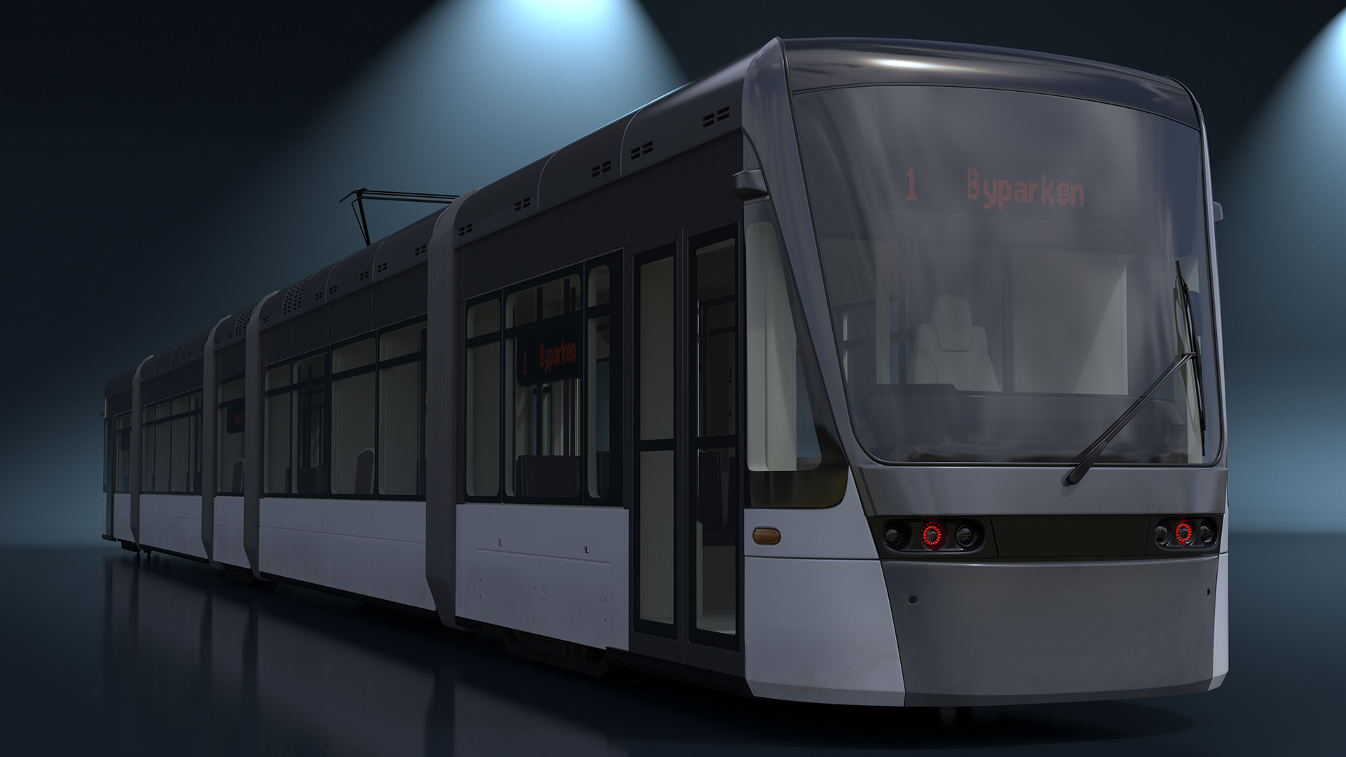 3D model Urban Tram Gray