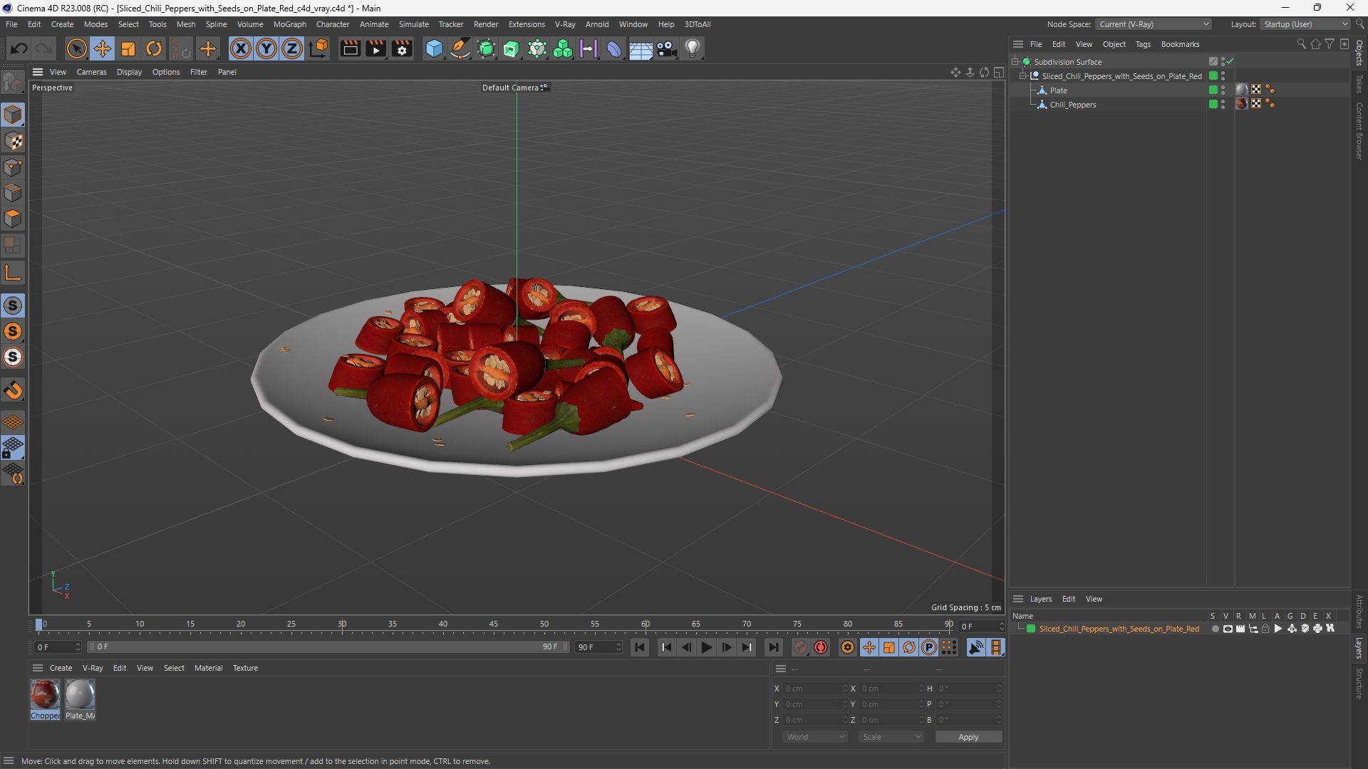 Sliced Chili Peppers with Seeds on Plate Red - view 12