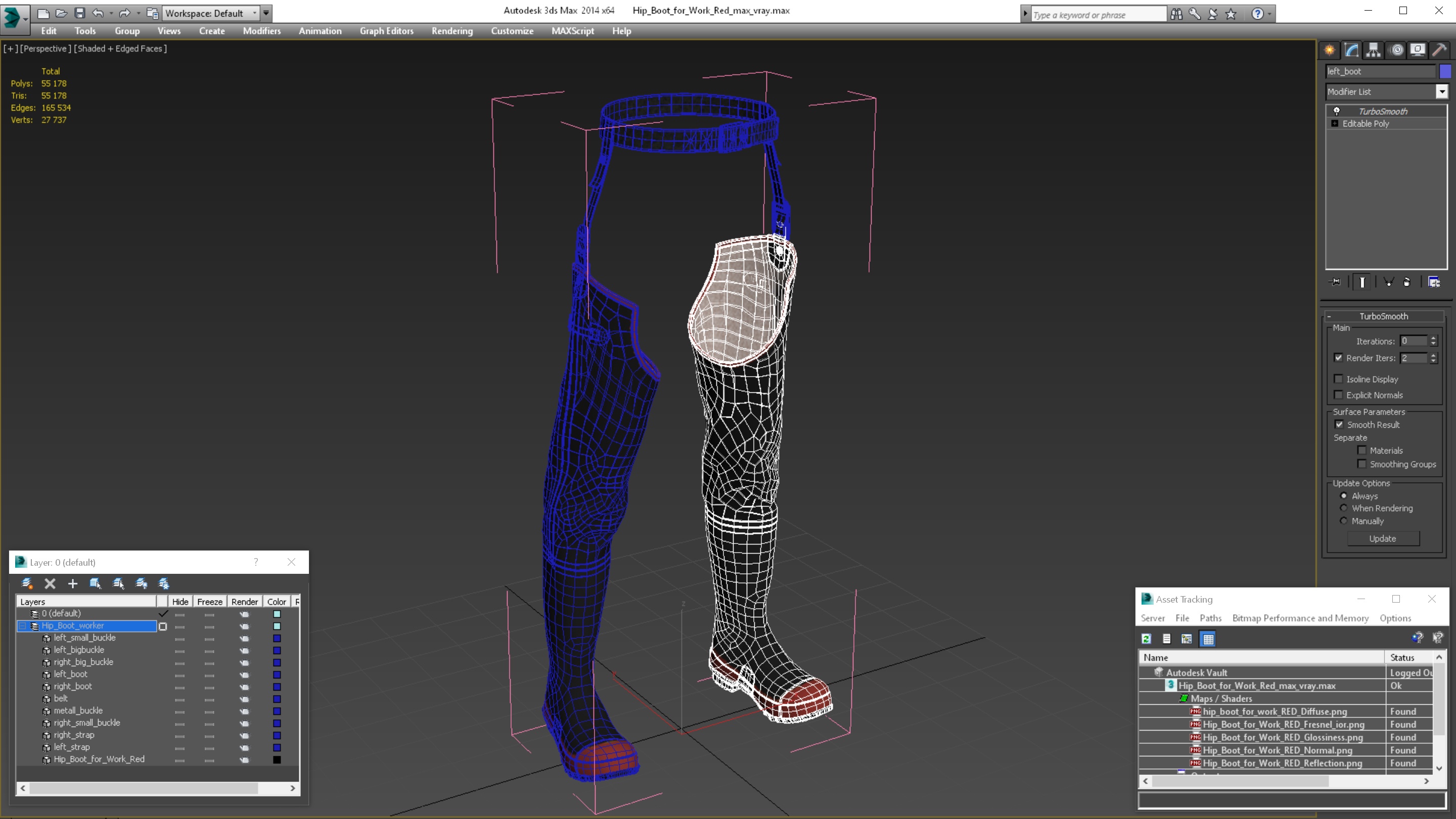 3D Hip Boot for Work Red