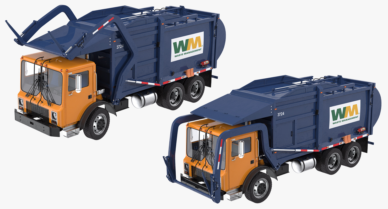 3D model Mack Garbage Truck Rigged