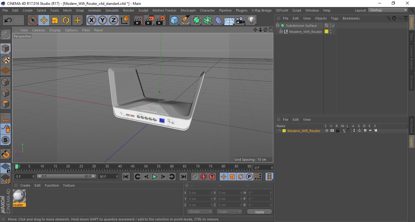 3D Modern Wifi Router model