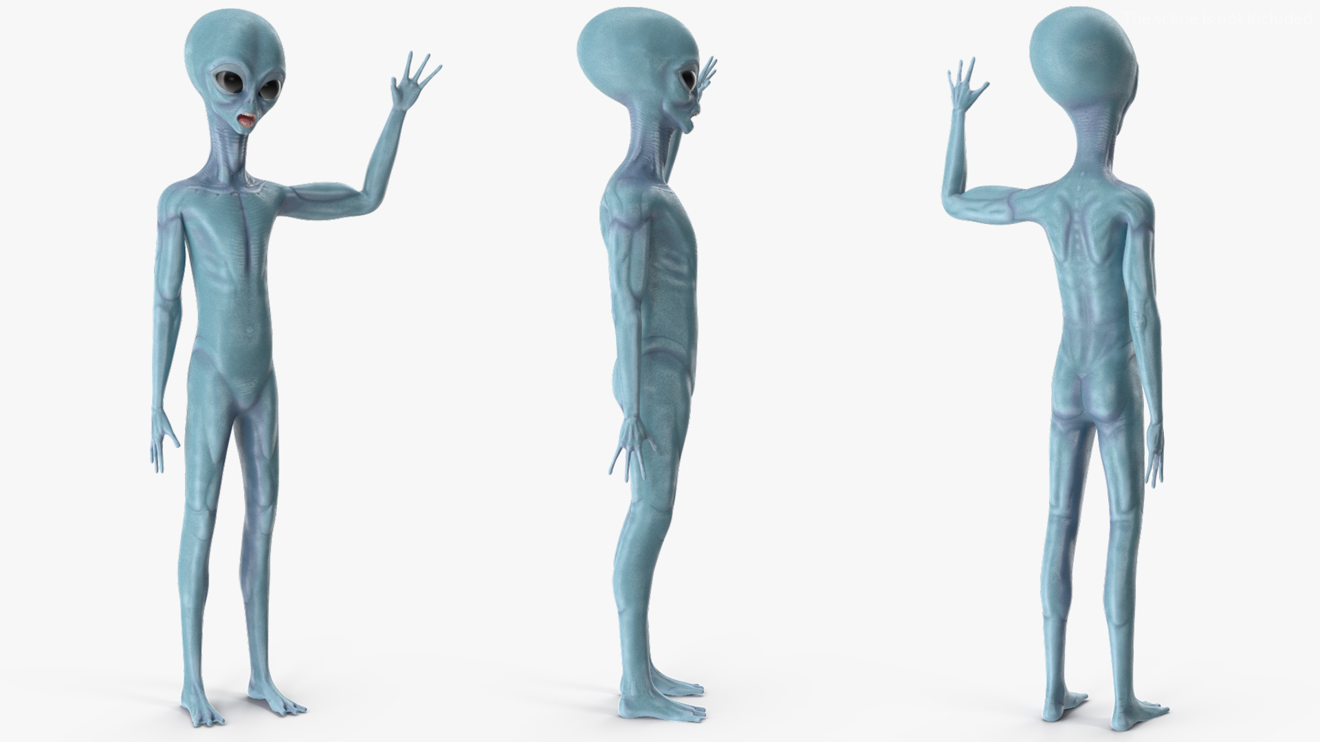 3D Space Alien Greetings Pose