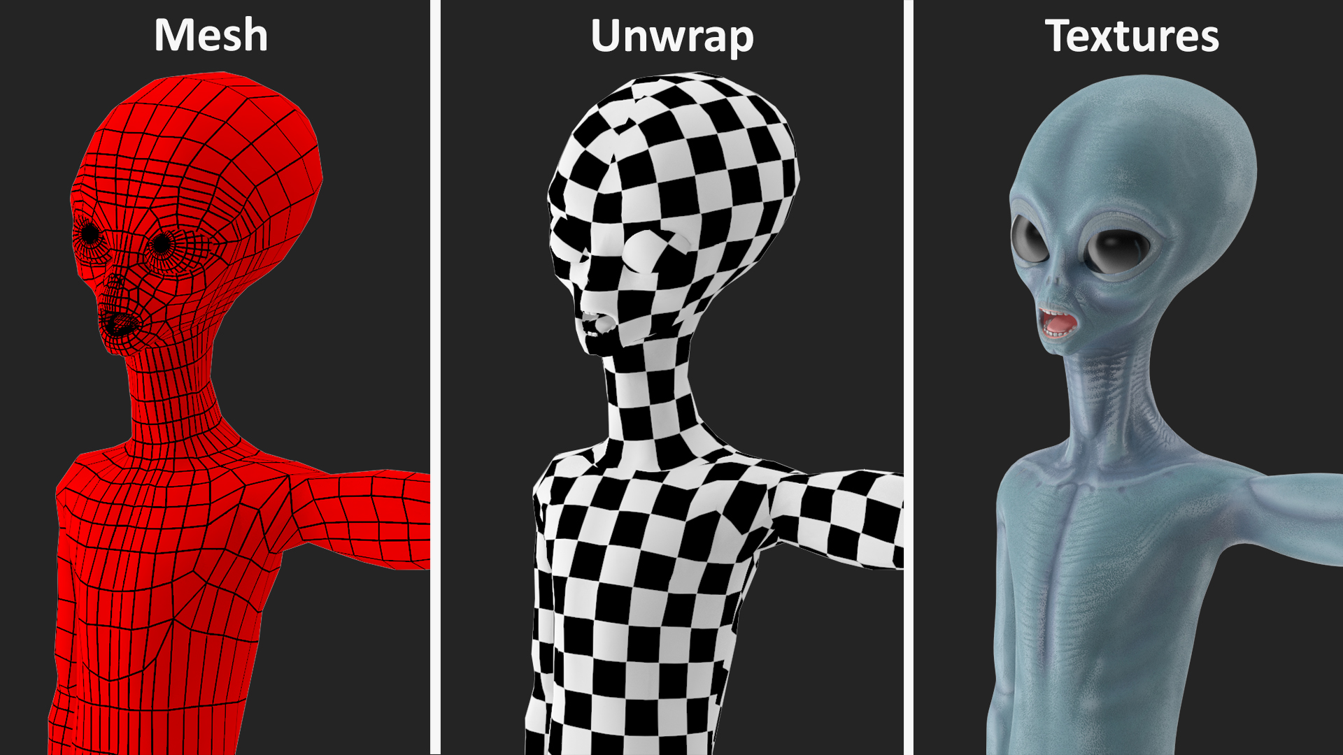 3D Space Alien Greetings Pose