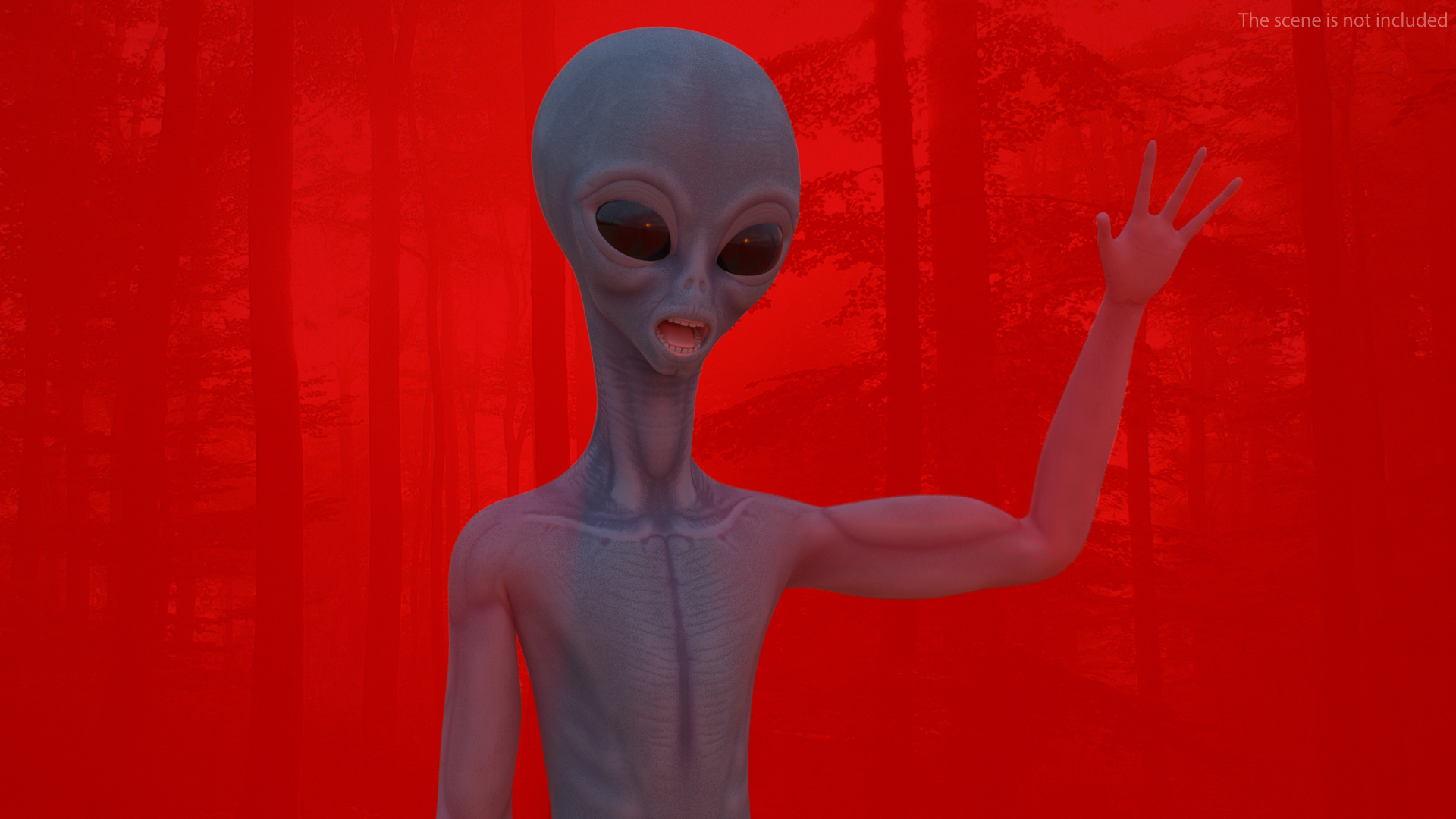 3D Space Alien Greetings Pose