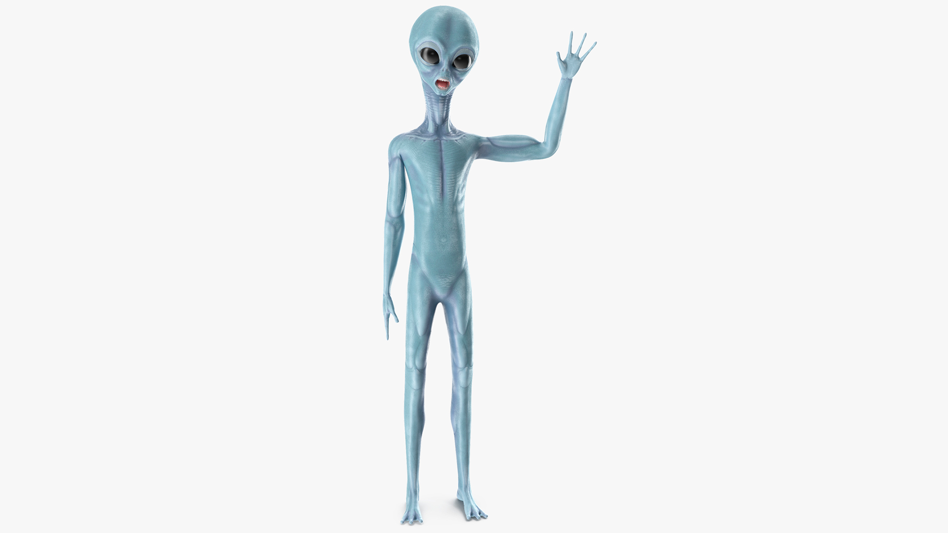 3D Space Alien Greetings Pose