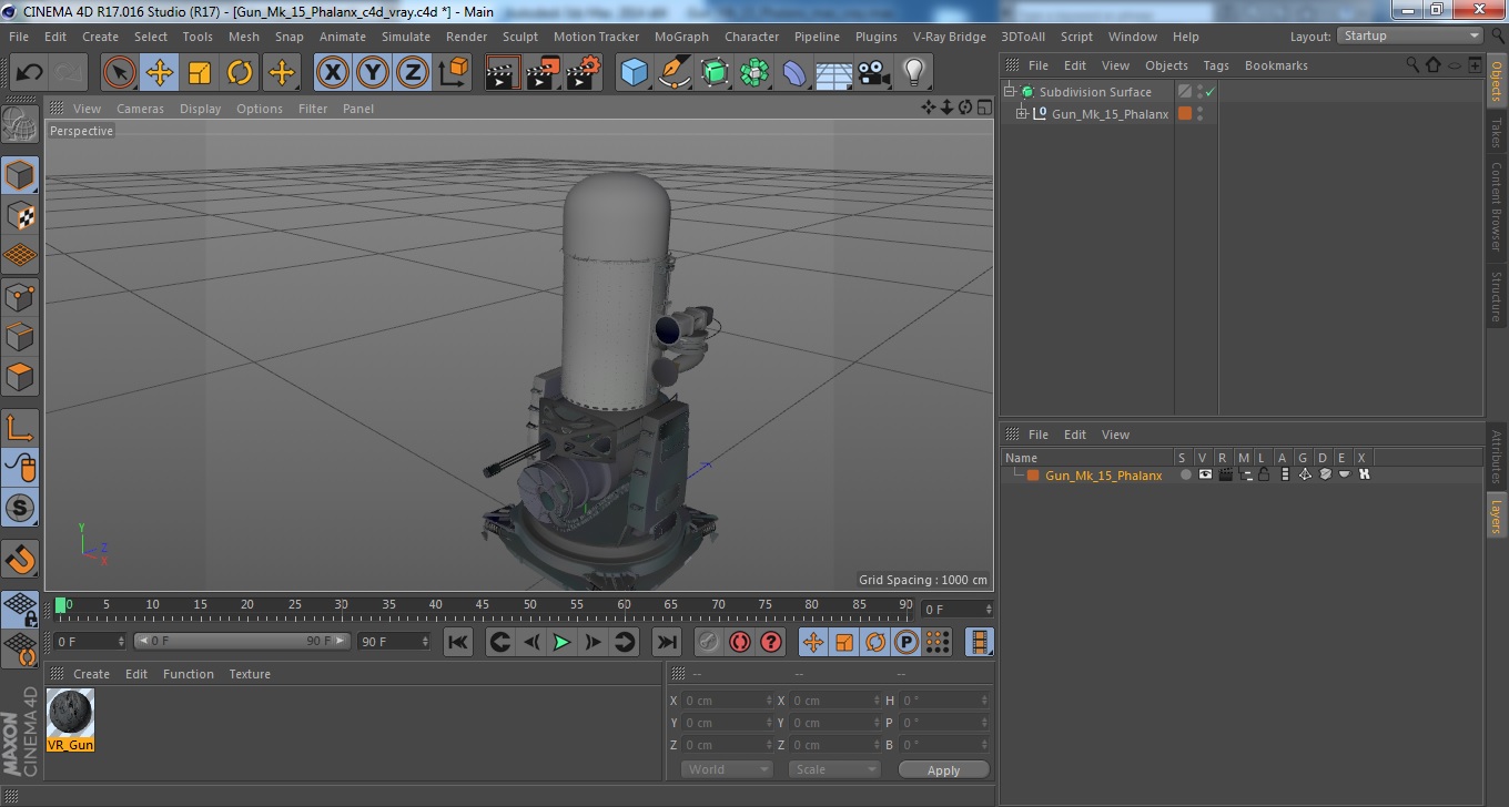 Gun Mk 15 Phalanx 3D