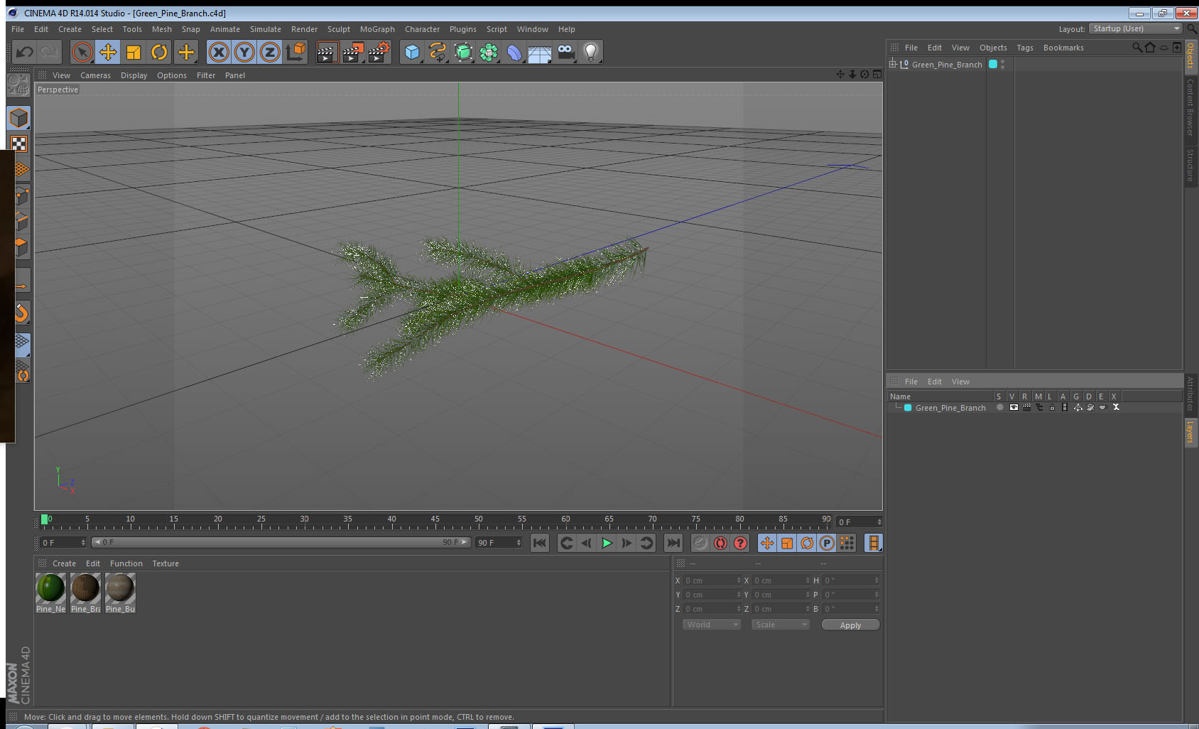 Green Pine Branch 3D