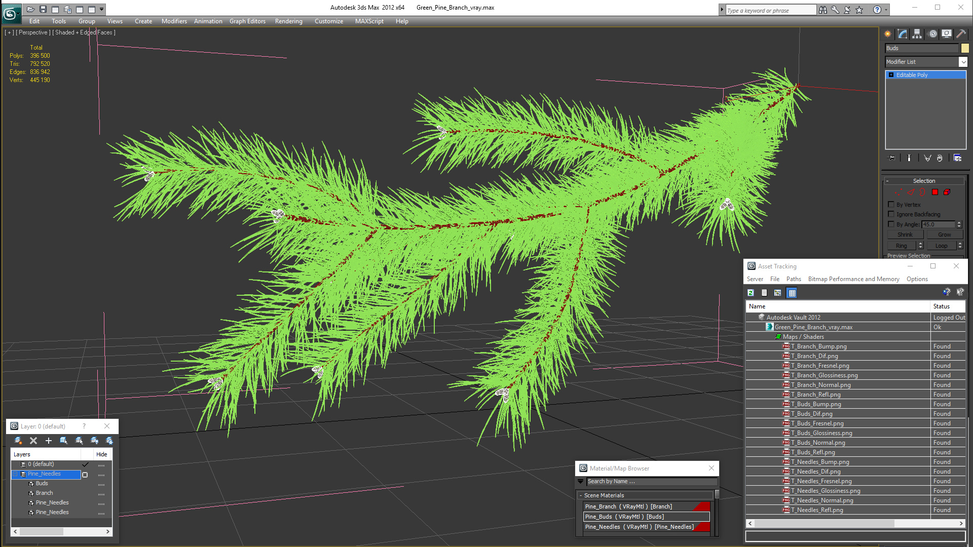 Green Pine Branch 3D