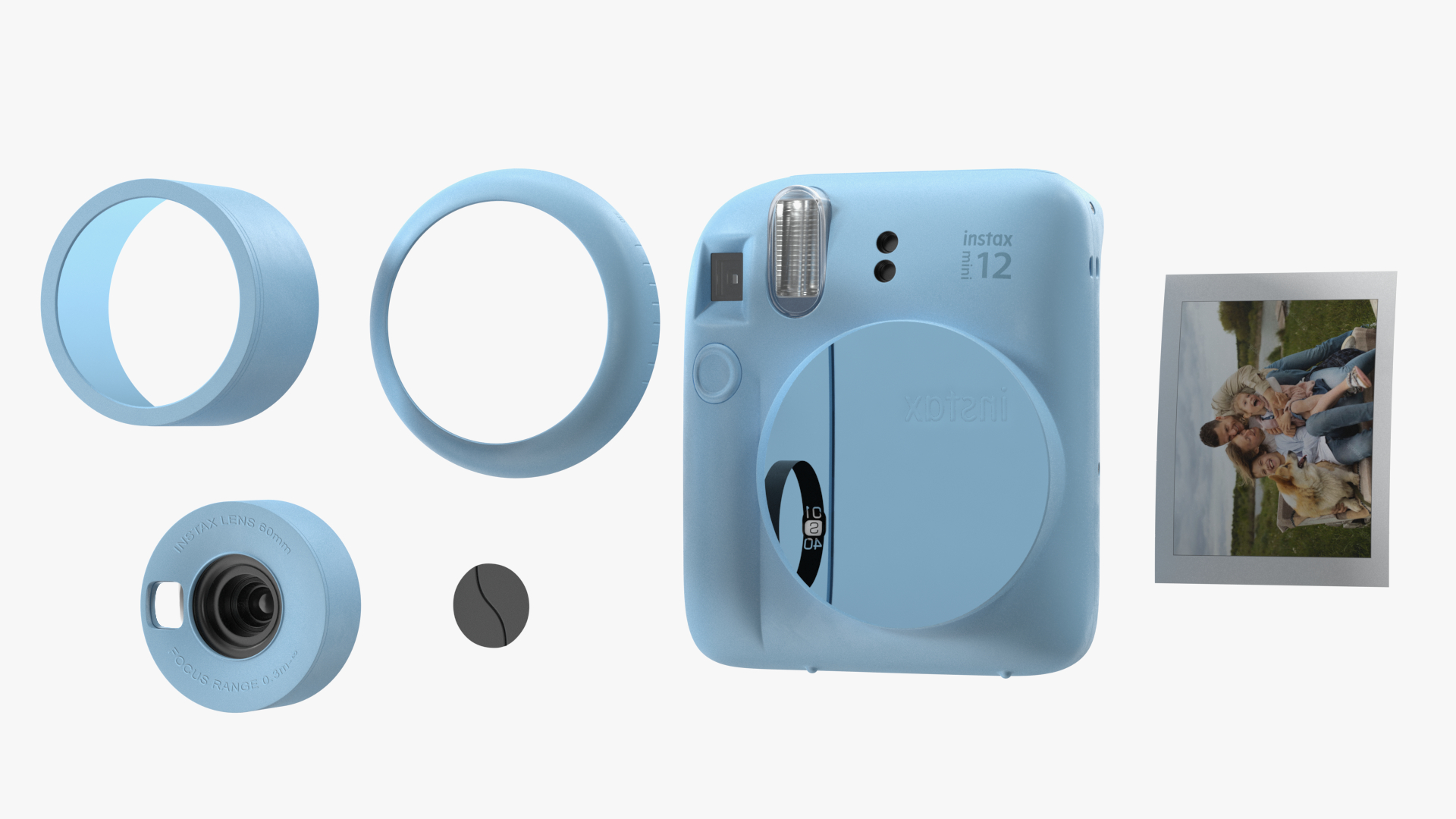 Fujifilm INSTAX Mini 12 Camera Pastel Blue 3D