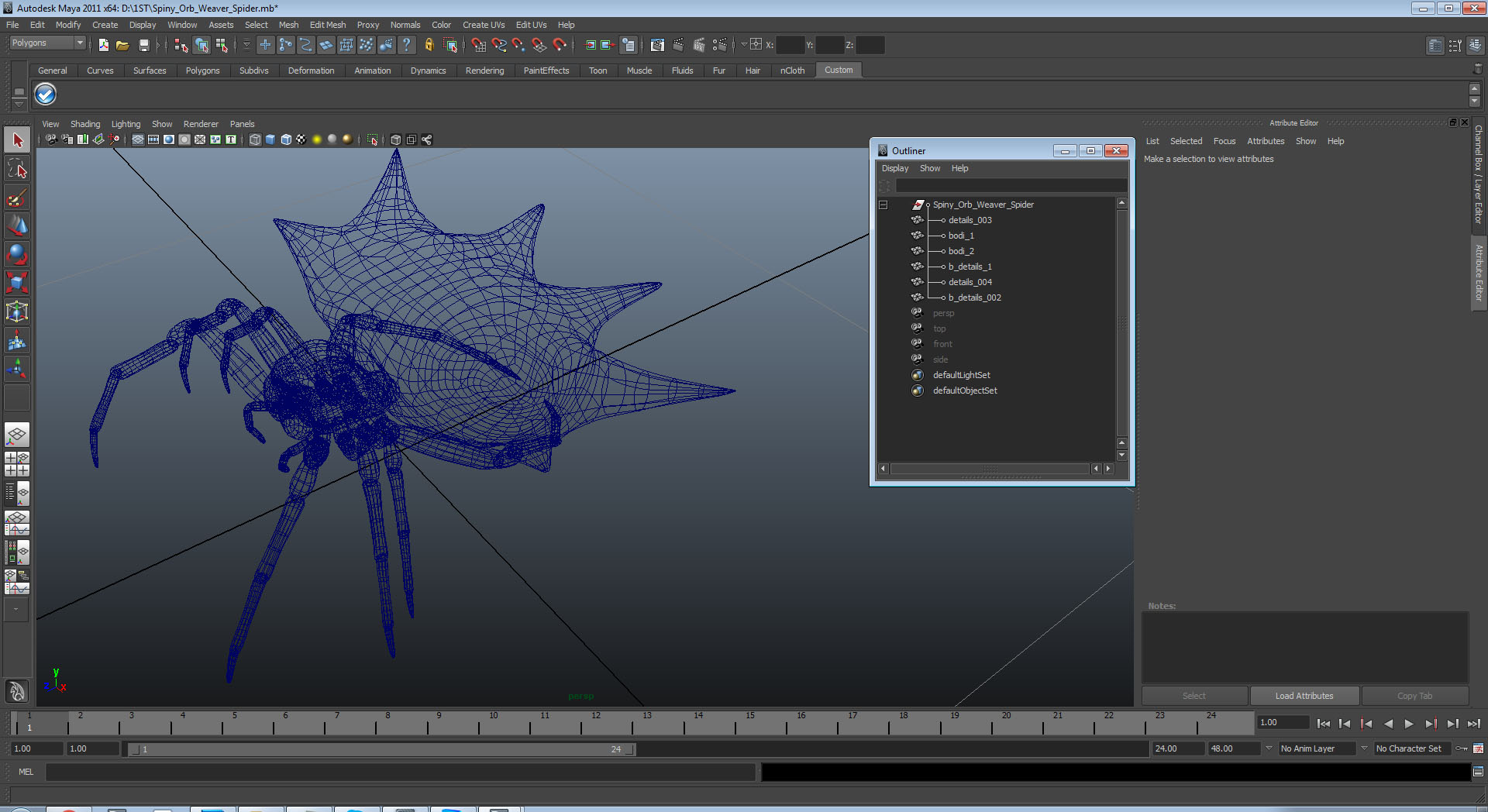 3D Spiny Orb Weaver Spider model
