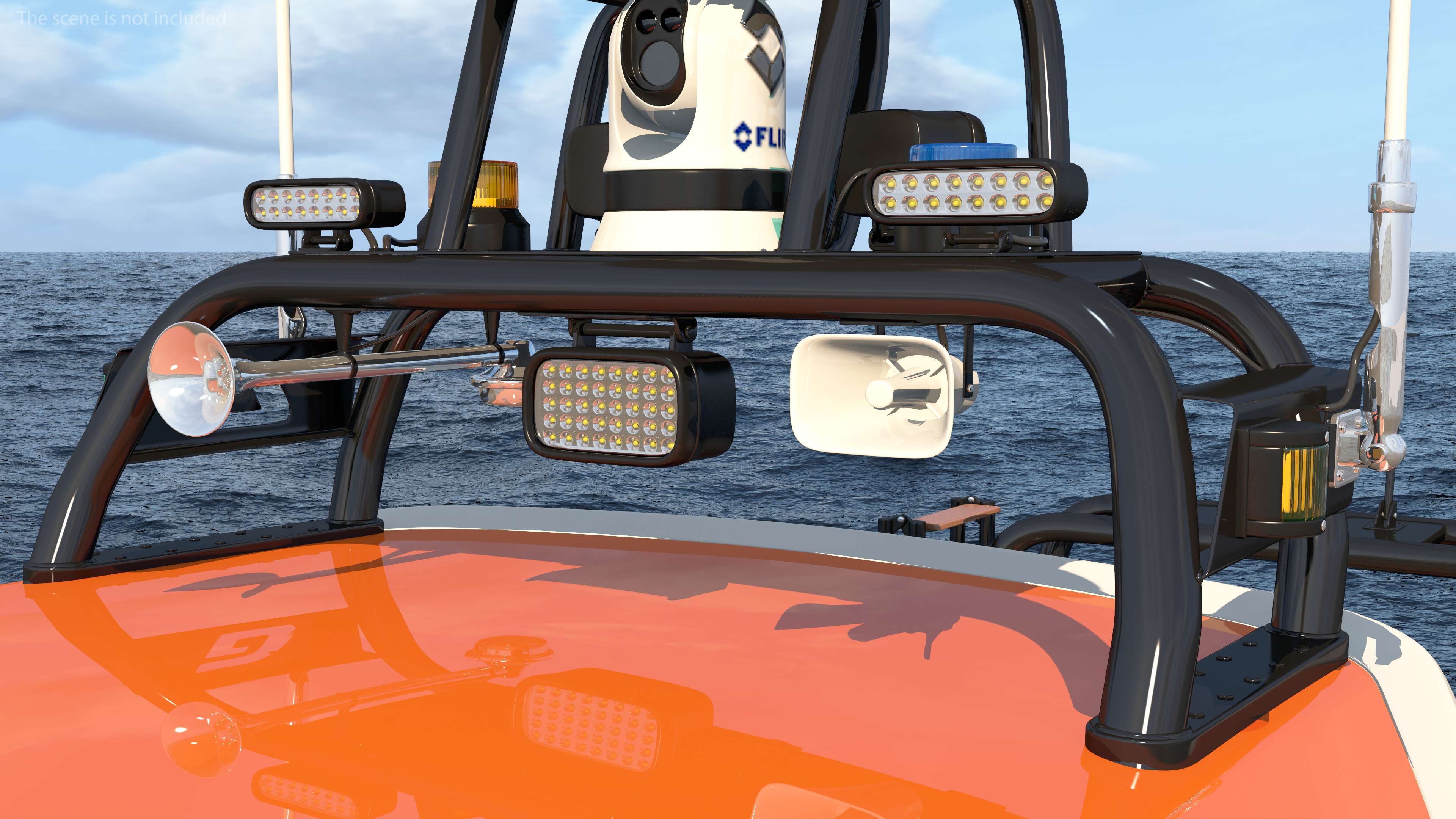 3D Waverider 1060 GRP Cabin Gemini Marin Orange Rigged