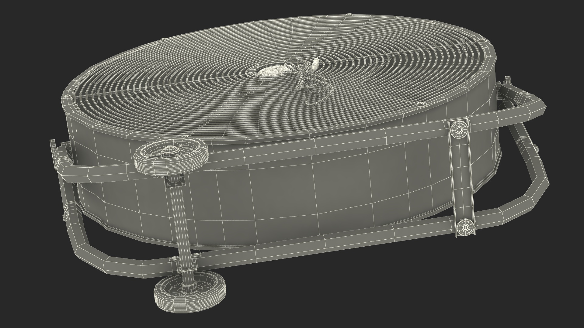 Industrial Floor Fan with Wheels 3D