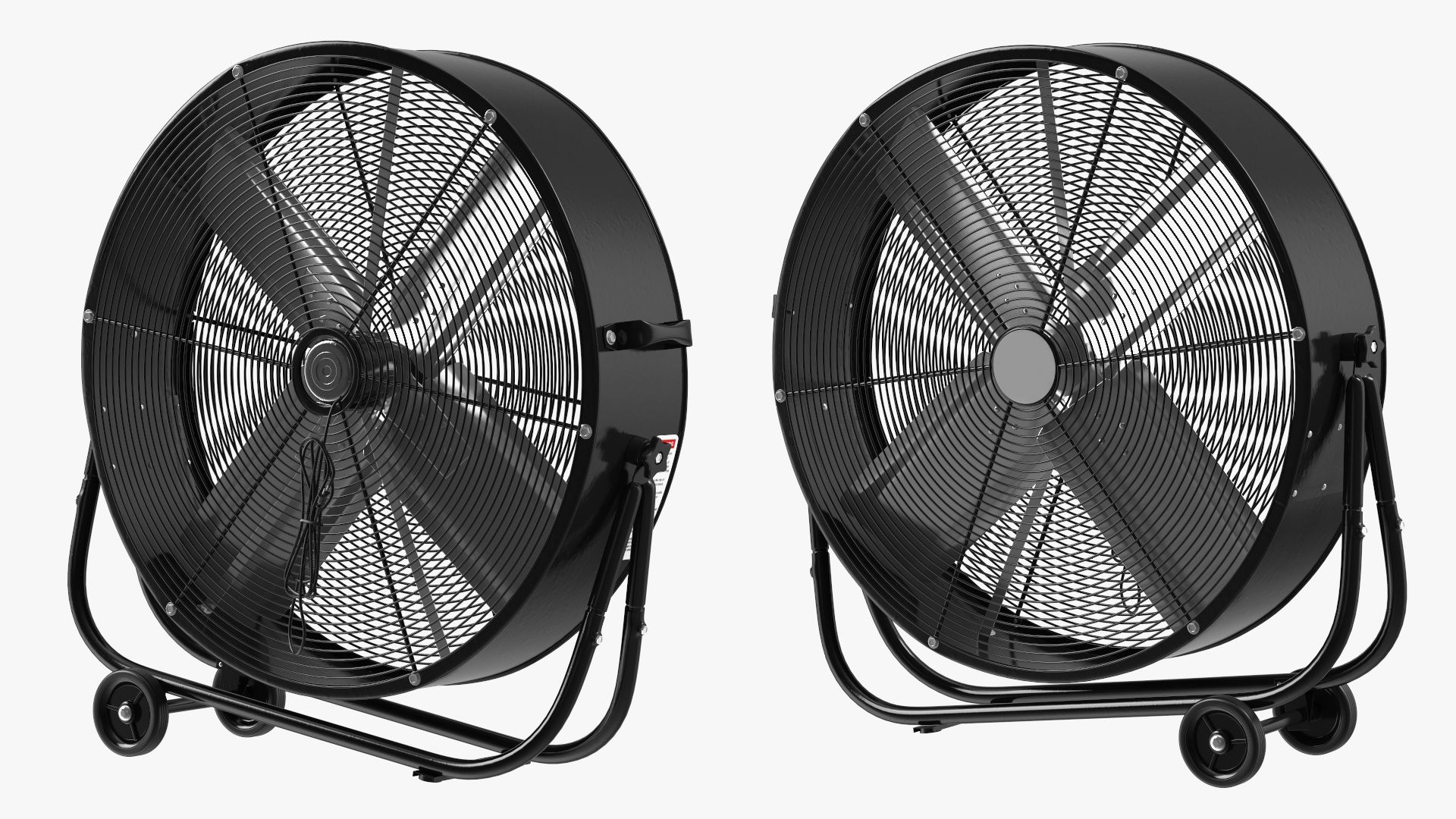 Industrial Floor Fan with Wheels 3D