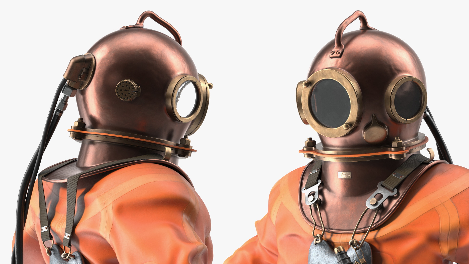 Empty Copper Diving Suit 3D model
