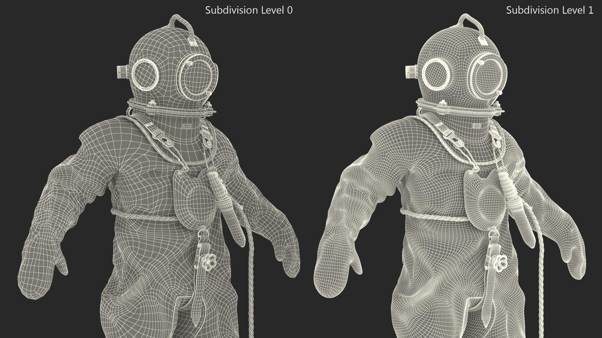 Empty Copper Diving Suit 3D model