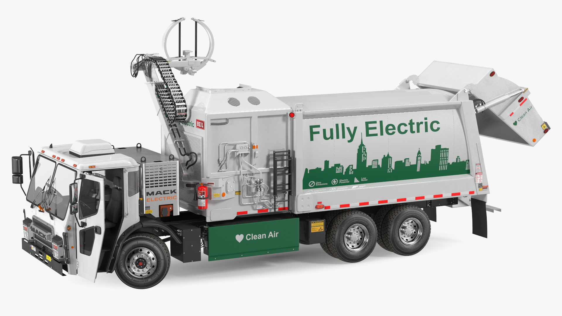 LR Electric Mack White Simple Interior Rigged for Cinema 4D 3D model