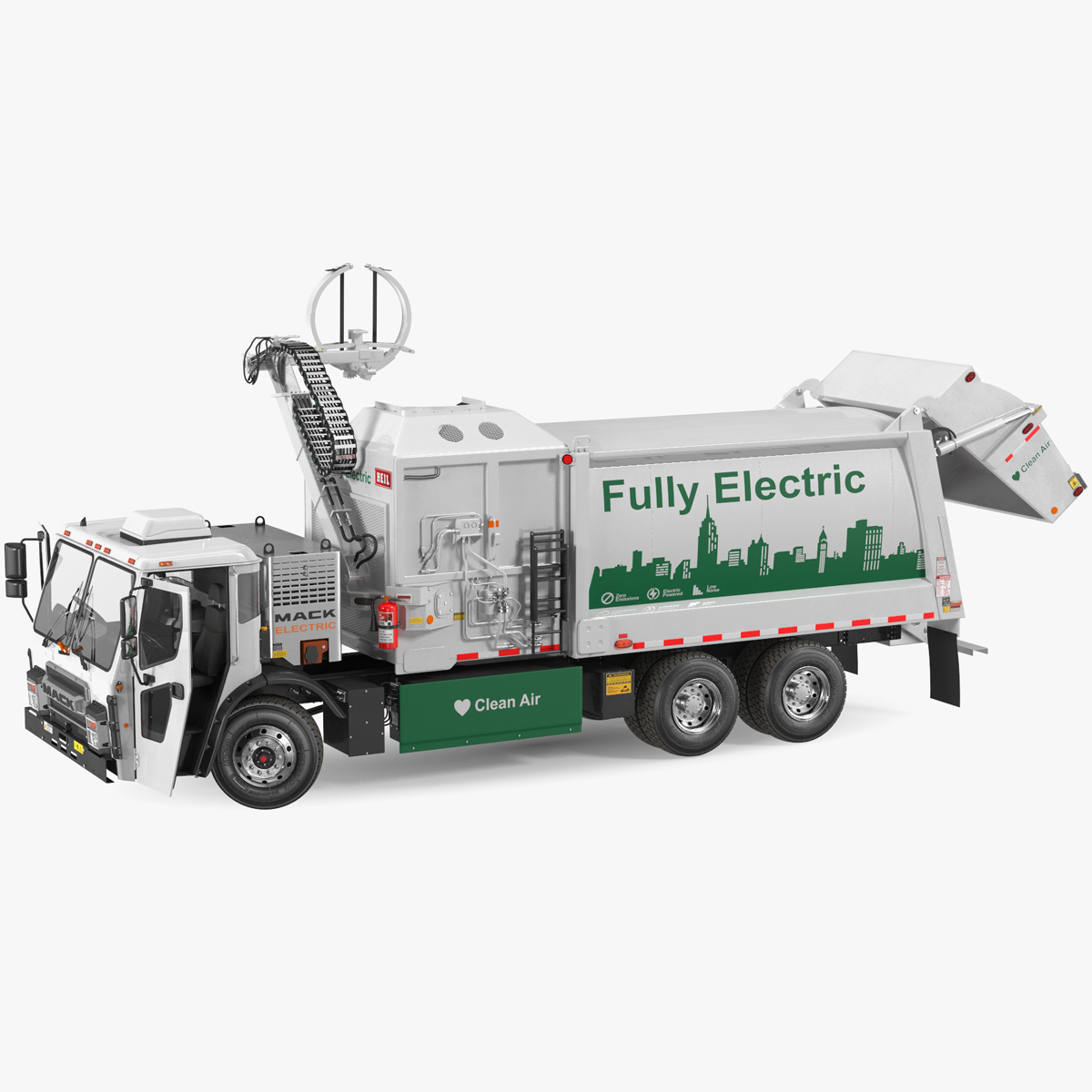 LR Electric Mack White Simple Interior Rigged for Cinema 4D 3D model