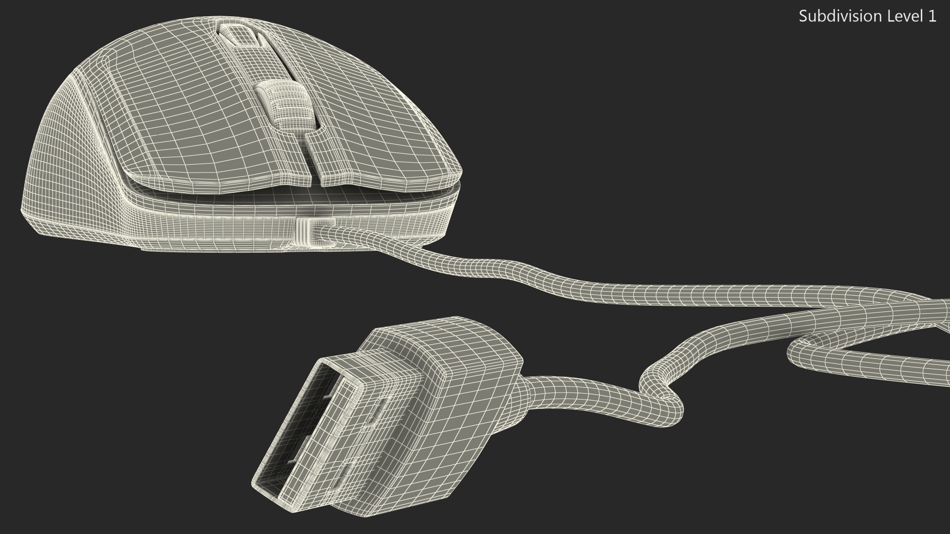 3D HyperX Pulsefire Surge RGB Gaming Mouse switched On