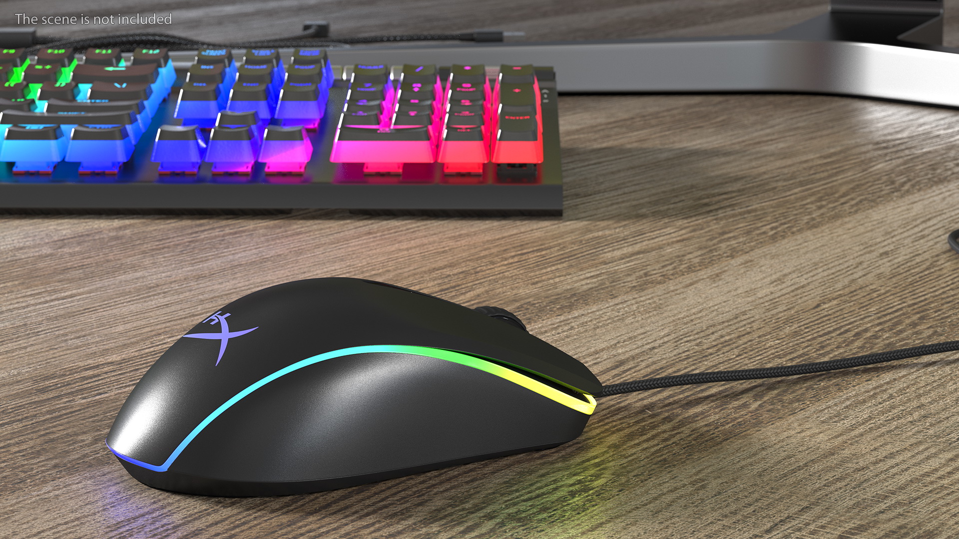 3D HyperX Pulsefire Surge RGB Gaming Mouse switched On