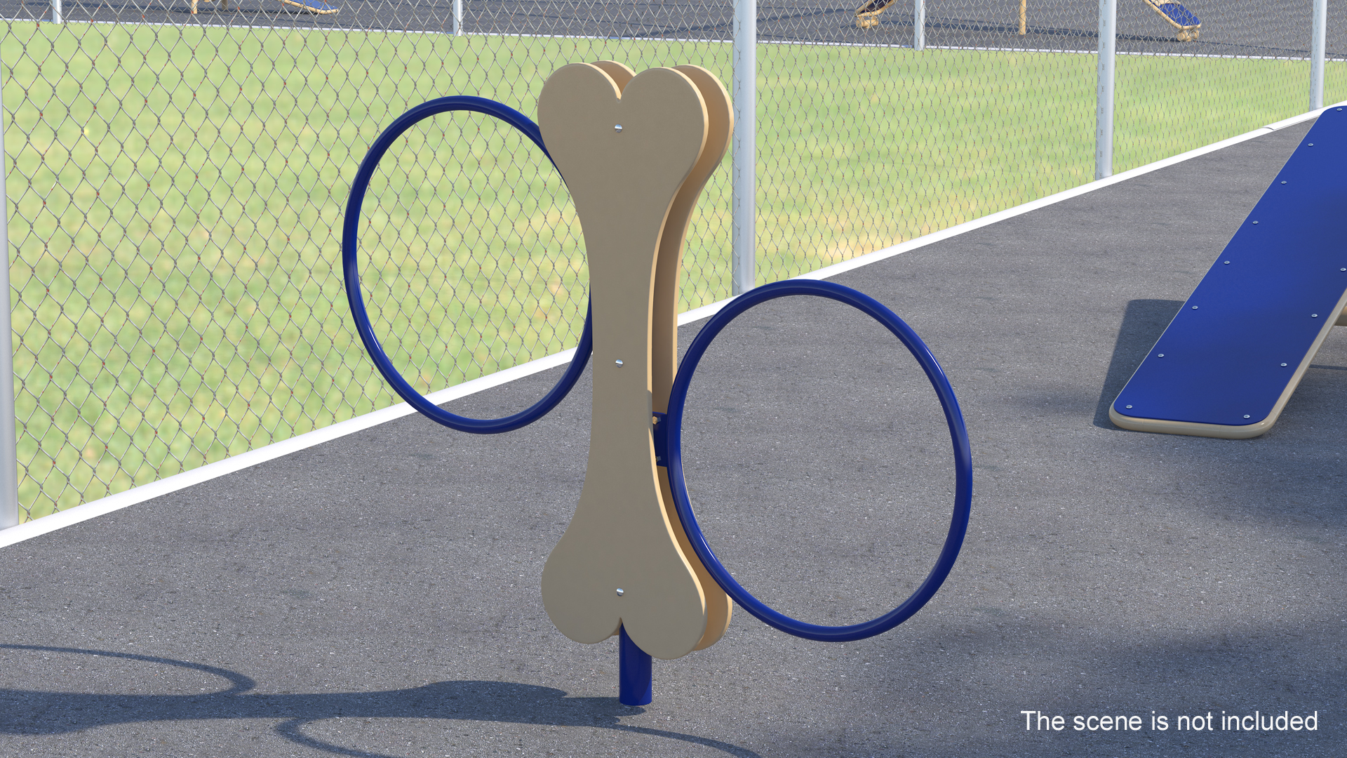 Hoop Jump for Dog Park Blue 3D
