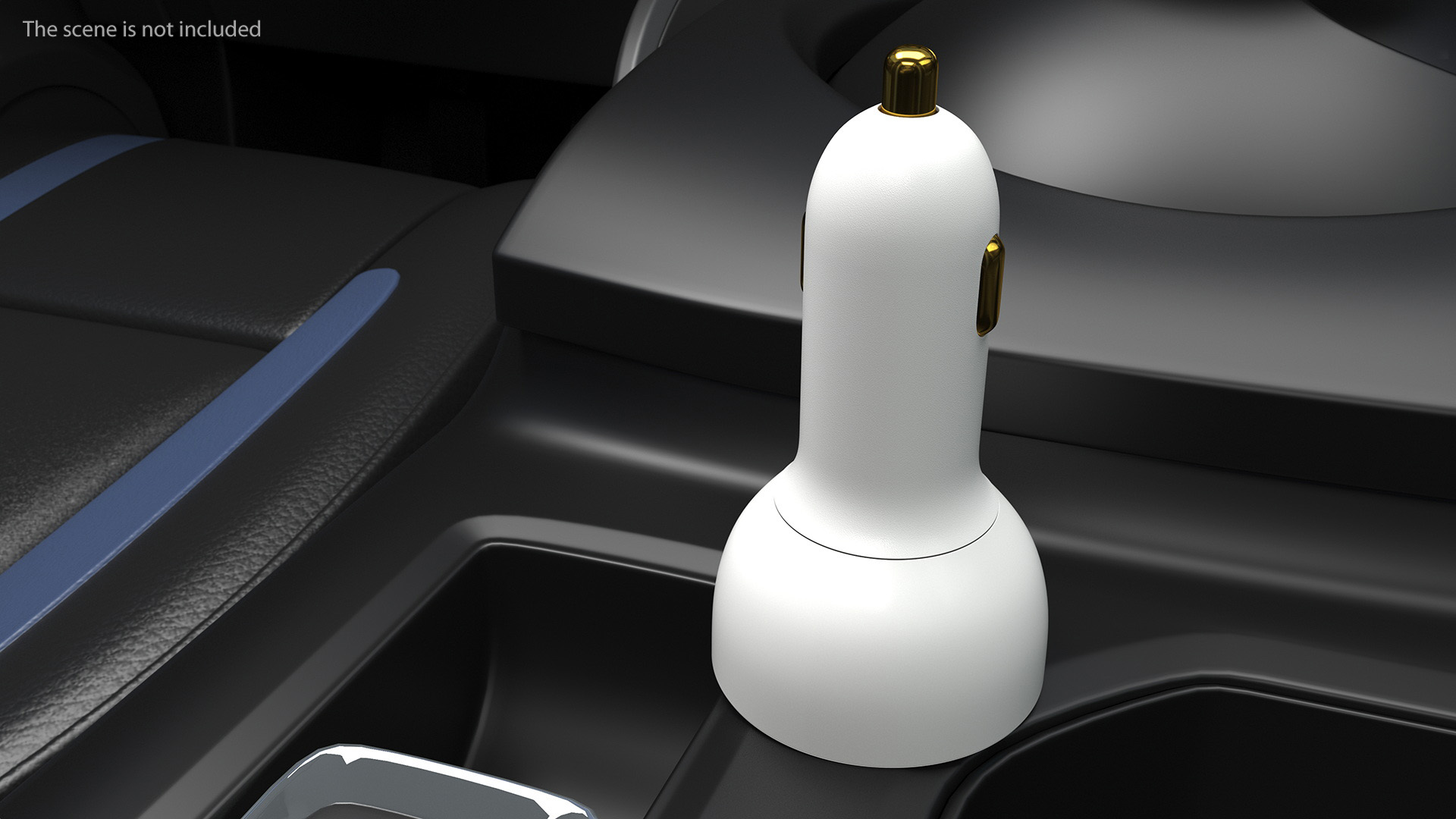 3D White USB Type C Car Charger model